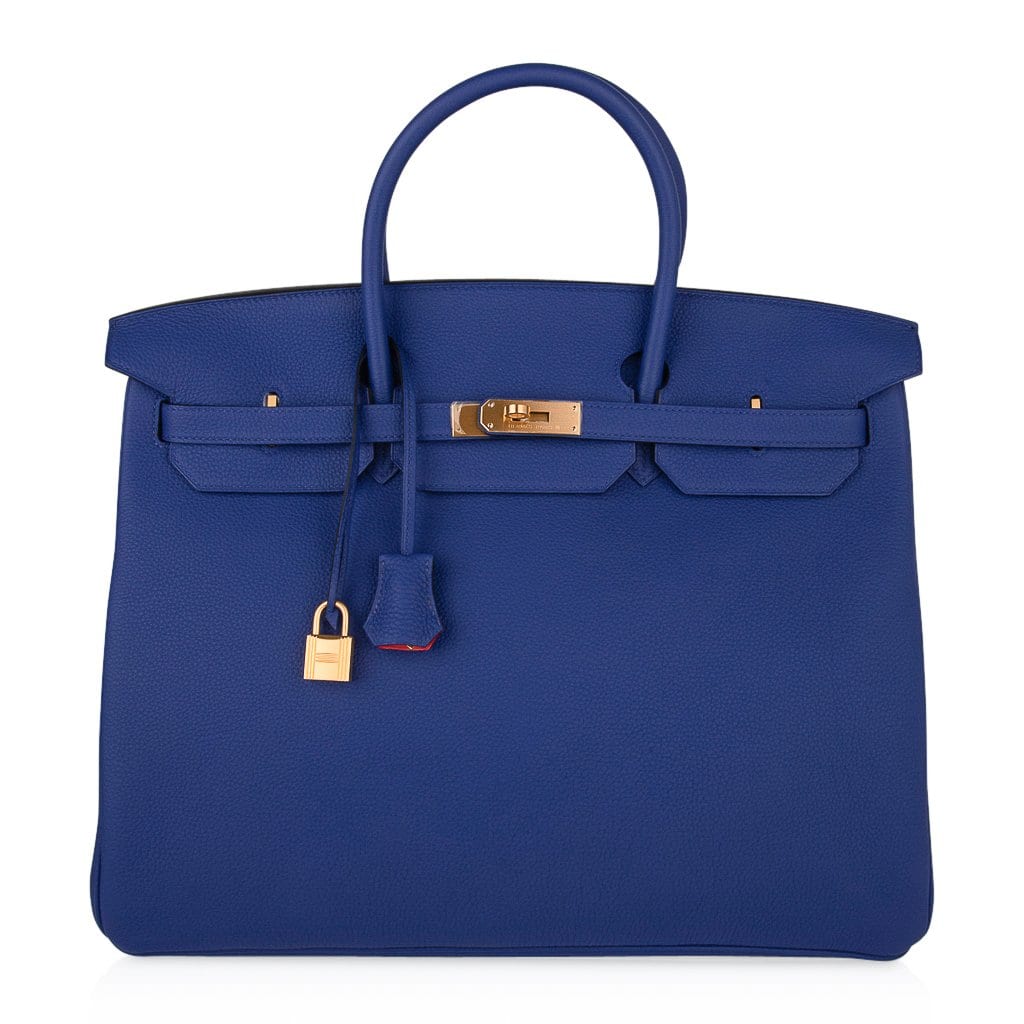 👜Birkin HSS 40 Bag Electric Blue / Rose Jaipur Brushed Gold Hardware