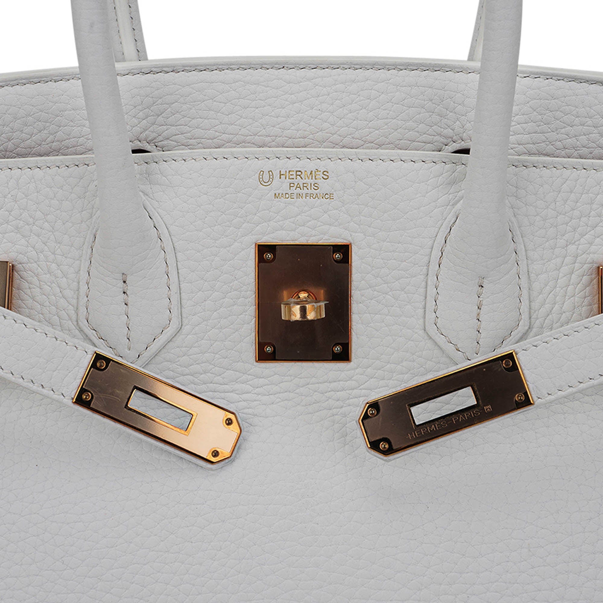 👜Special Order HSS Birkin 30 Bag White & Orange Clemence Leather with Rose Gold Hardware