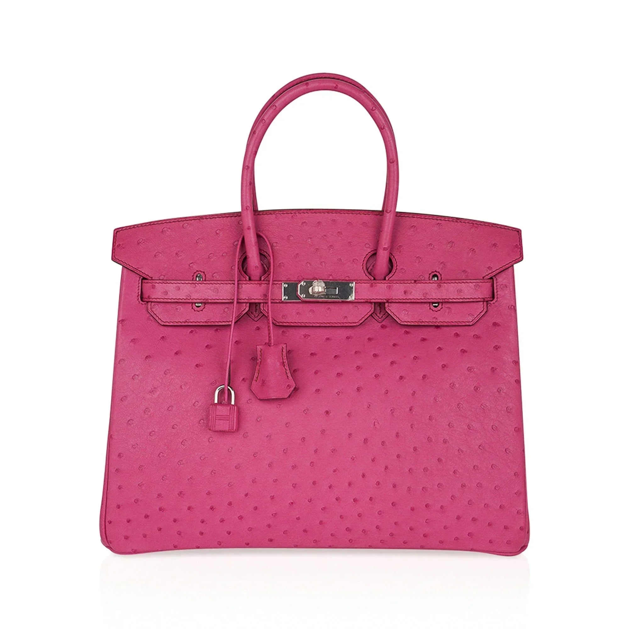 👜Birkin 35 Bag Fuchsia Ostrich Palladium Hardware