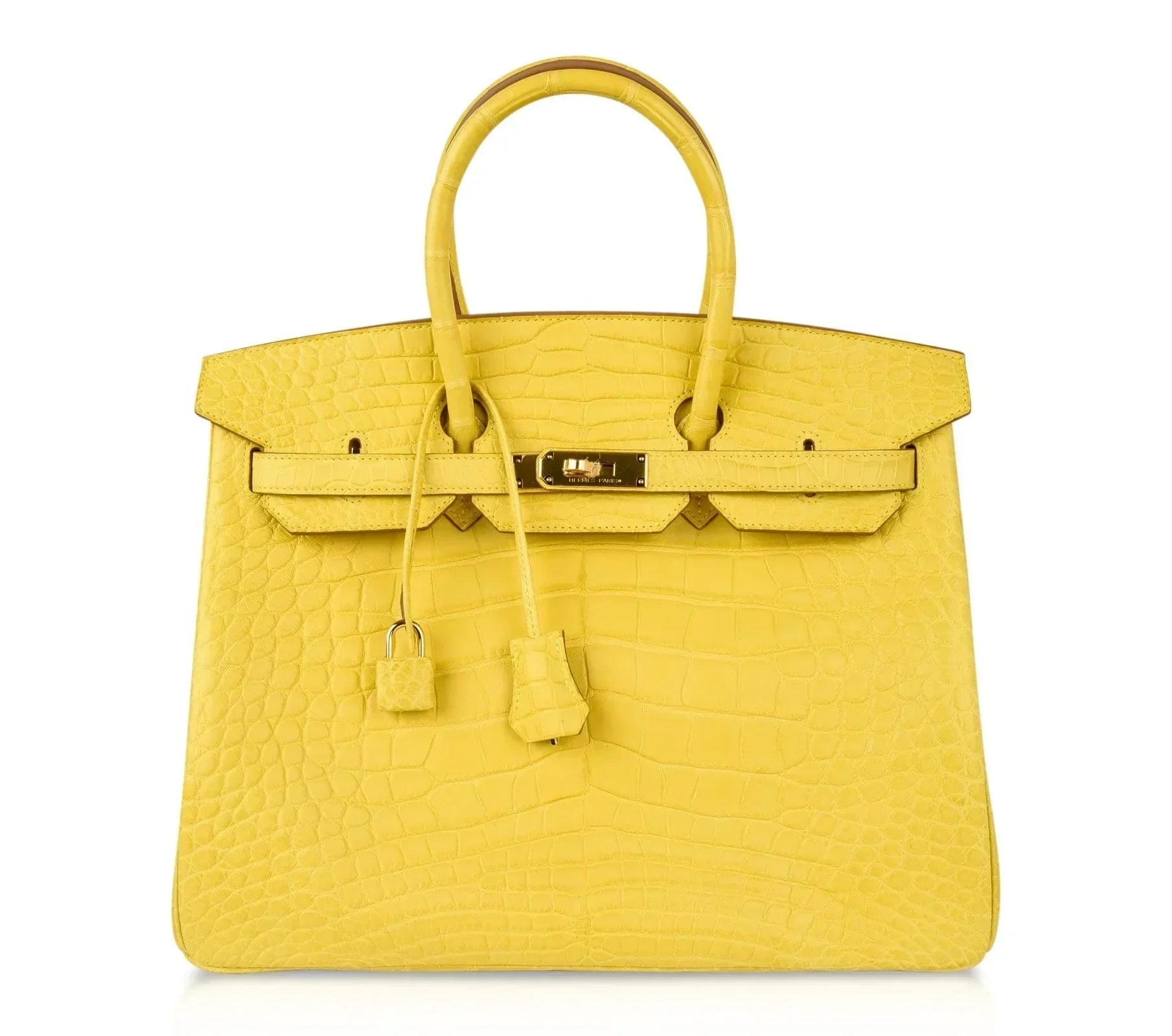 👜Birkin 35 Bag Matte Alligator Mimosa Gold Hardware Crazy Fabulous