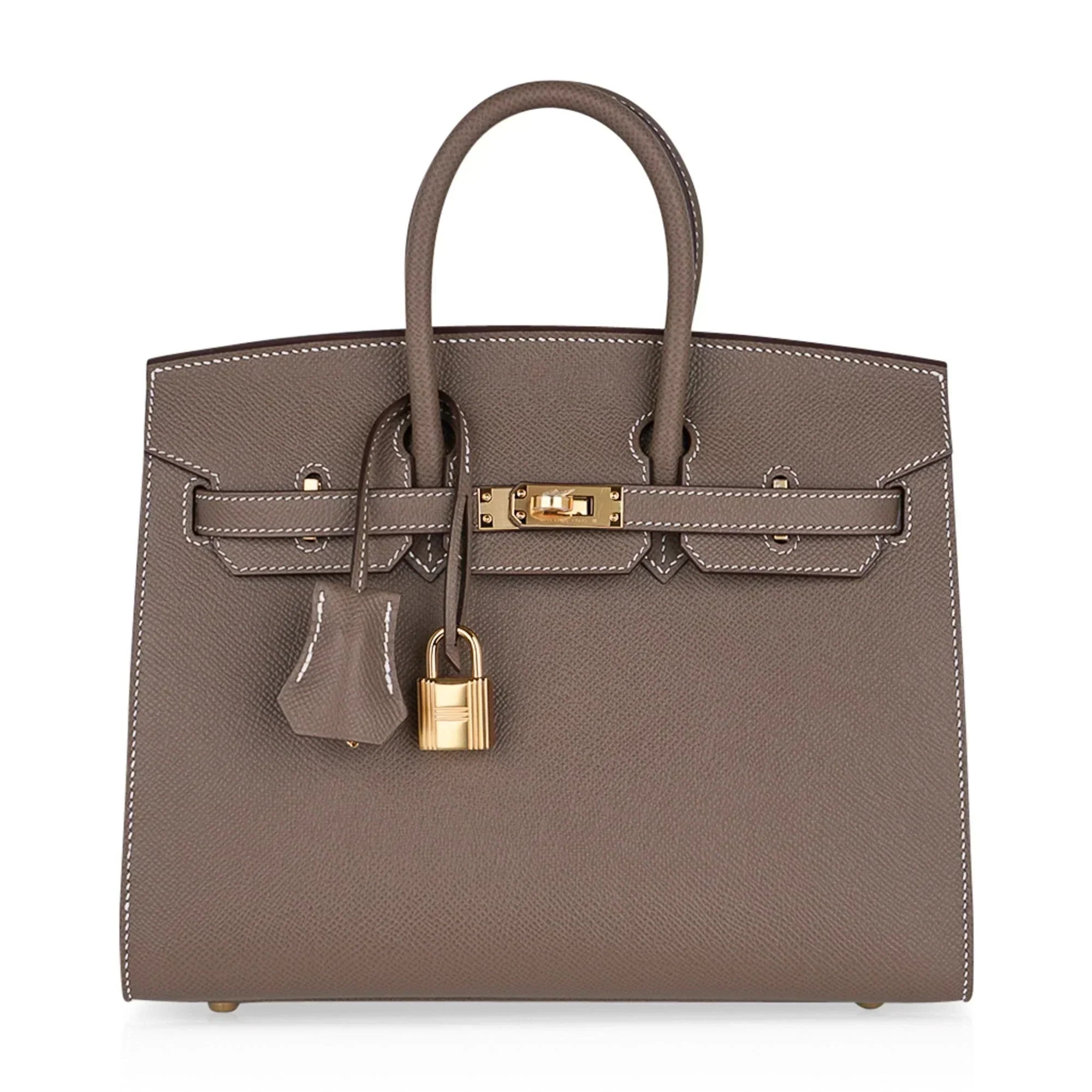 👜Birkin Sellier 25 Etoupe Gold Hardware Epsom Leather New w/Box