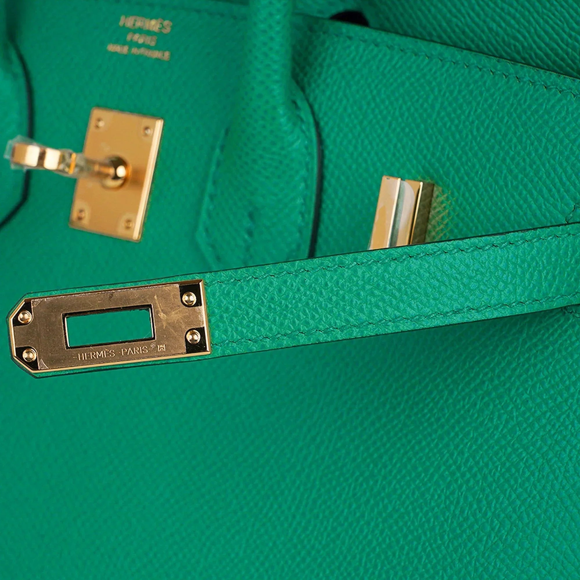👜Birkin Sellier 25 Bag Vert Jade Epsom Leather with Gold Hardware