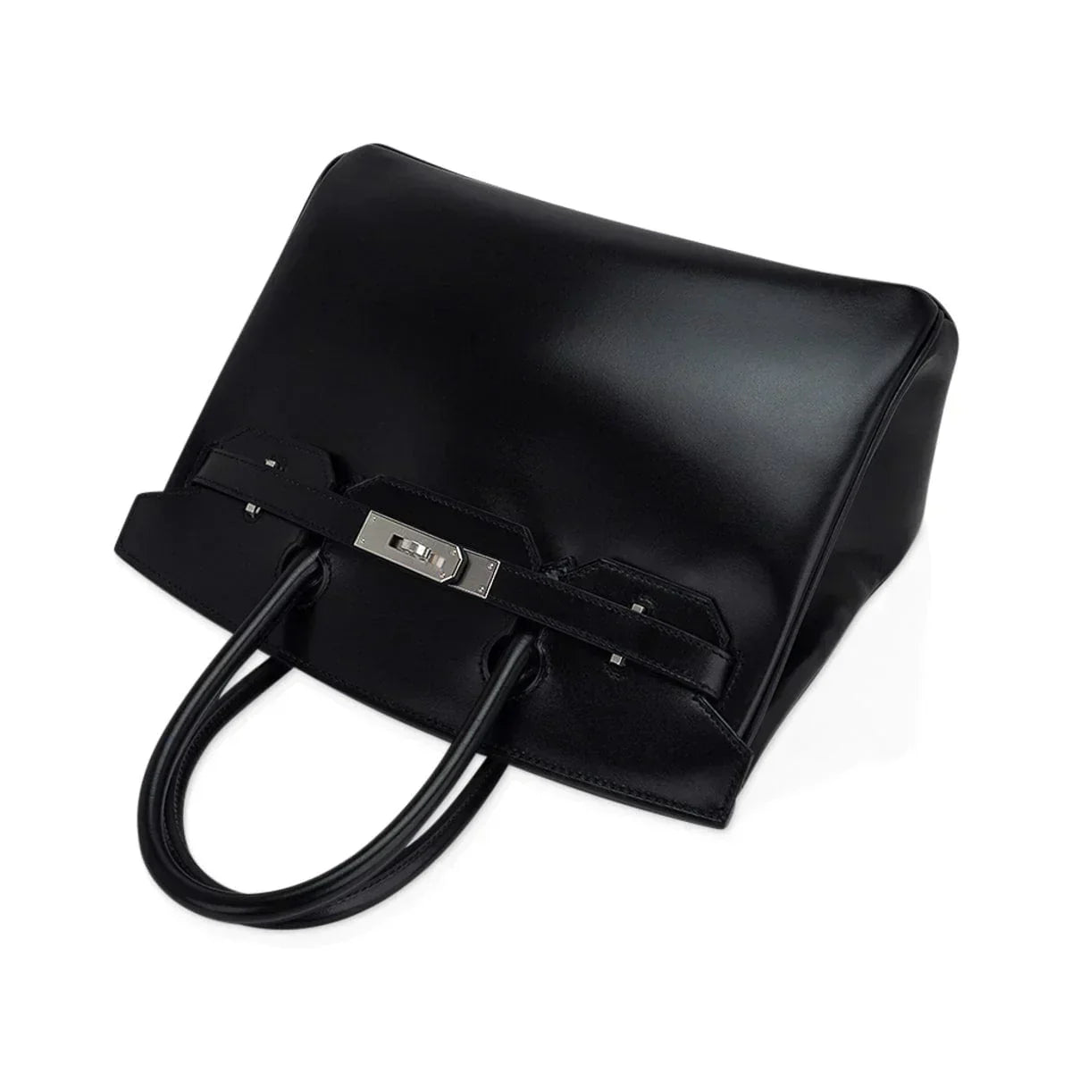 👜Birkin 30 Black Box Leather Bag Palladium Hardware