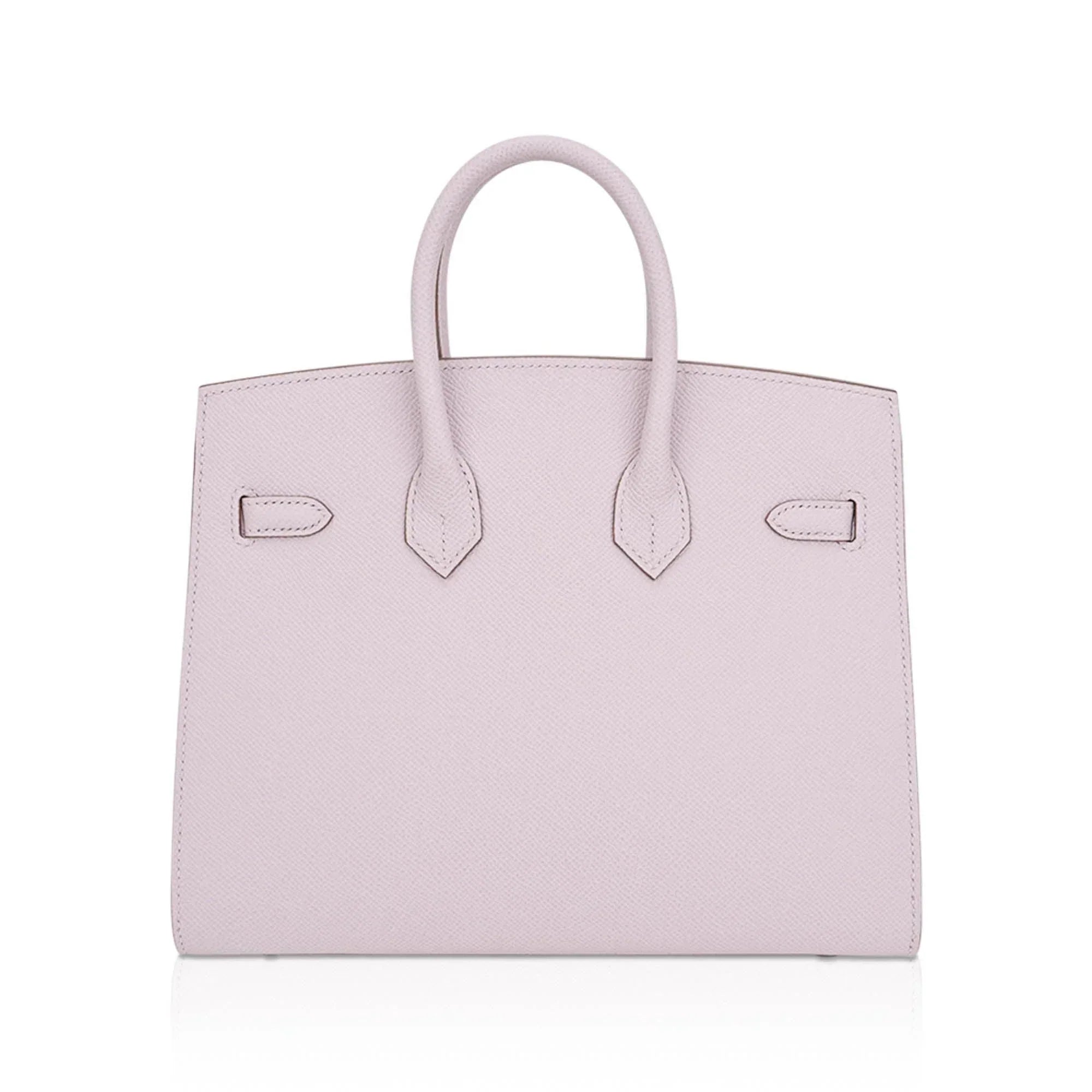 👜Birkin 25 Bag Sellier Mauve Pale Epsom Leather with Palladium Hardware