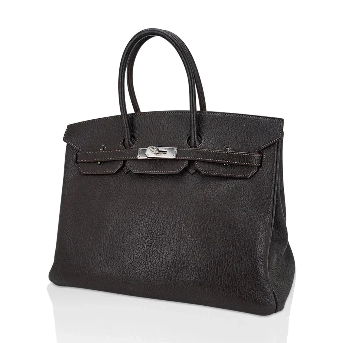 👜Birkin 35 Bag Cocoan Brown Chevre Leather with Palladium Hardware