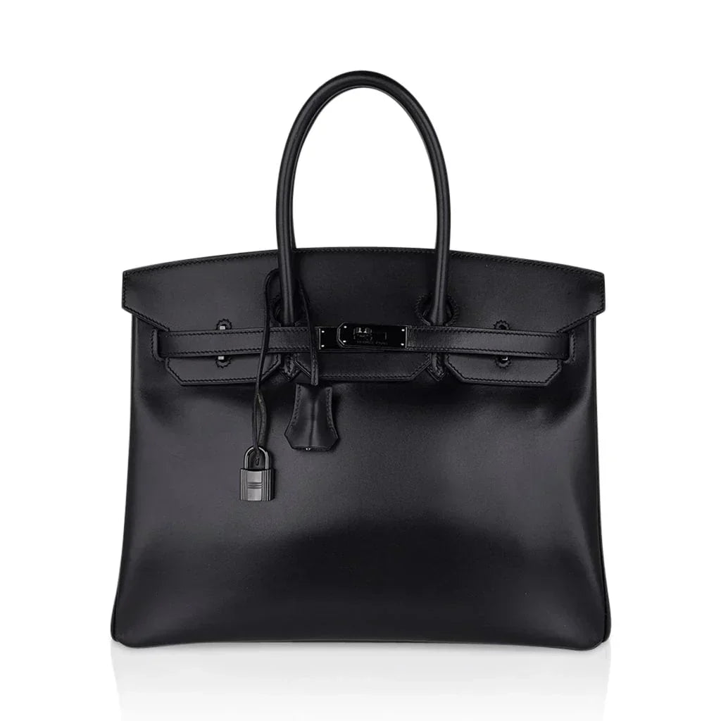 👜Birkin 35 Bag So Black Box Leather Limited Edition Very Rare