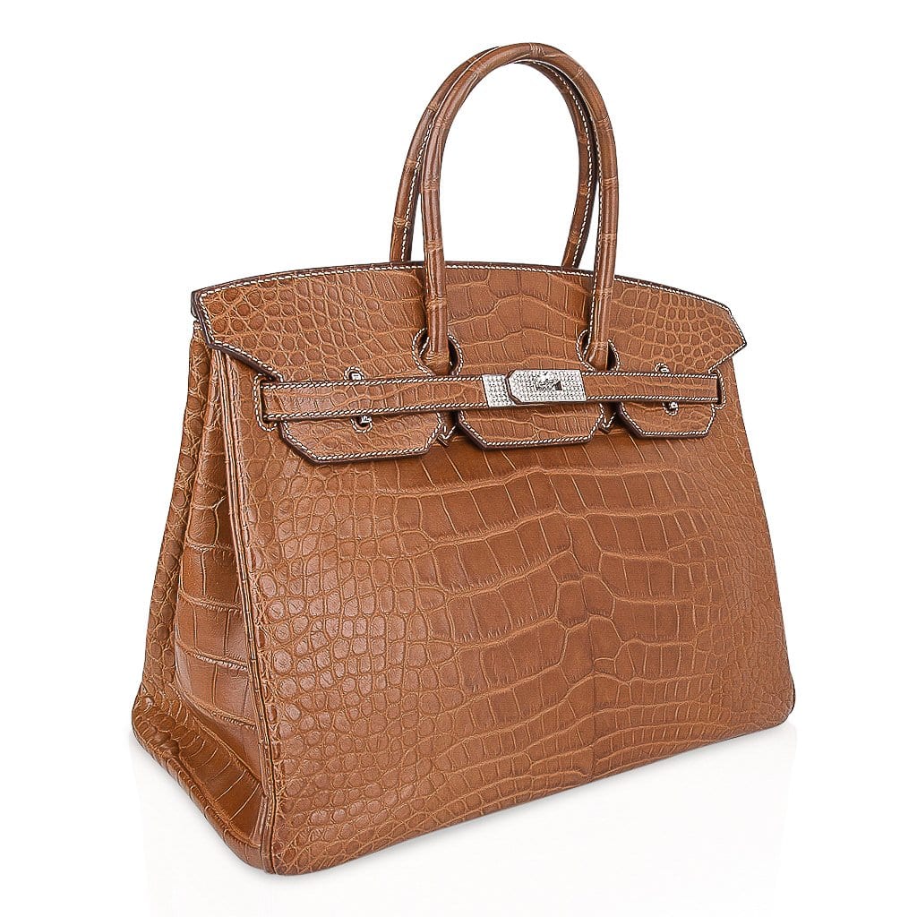 👜Diamond Birkin 35 Bag Fauve Barenia Matte Alligator Rare