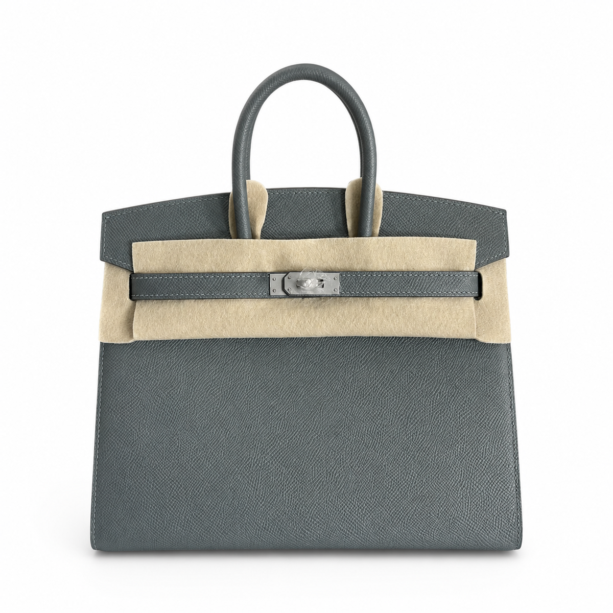 Birkin 25 Sellier 63 Vert Amande Epsom Silver Hardware
