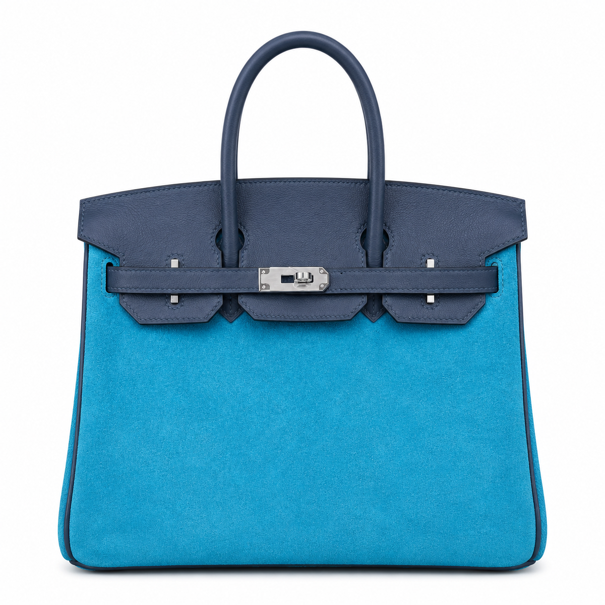Rare Runaway Birkin 30cm Grizzly Agate Blue Suede Luxury Tote