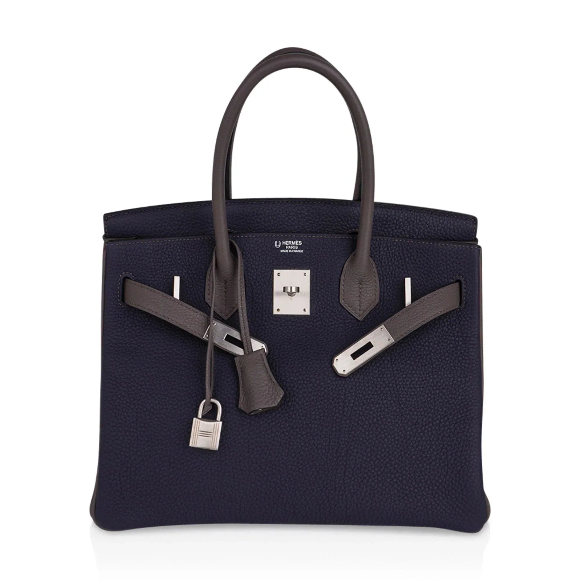👜Special Order HSS Birkin 30 Bag Blue Nuit & Etain Togo Leather with Brushed Palladium Hardware