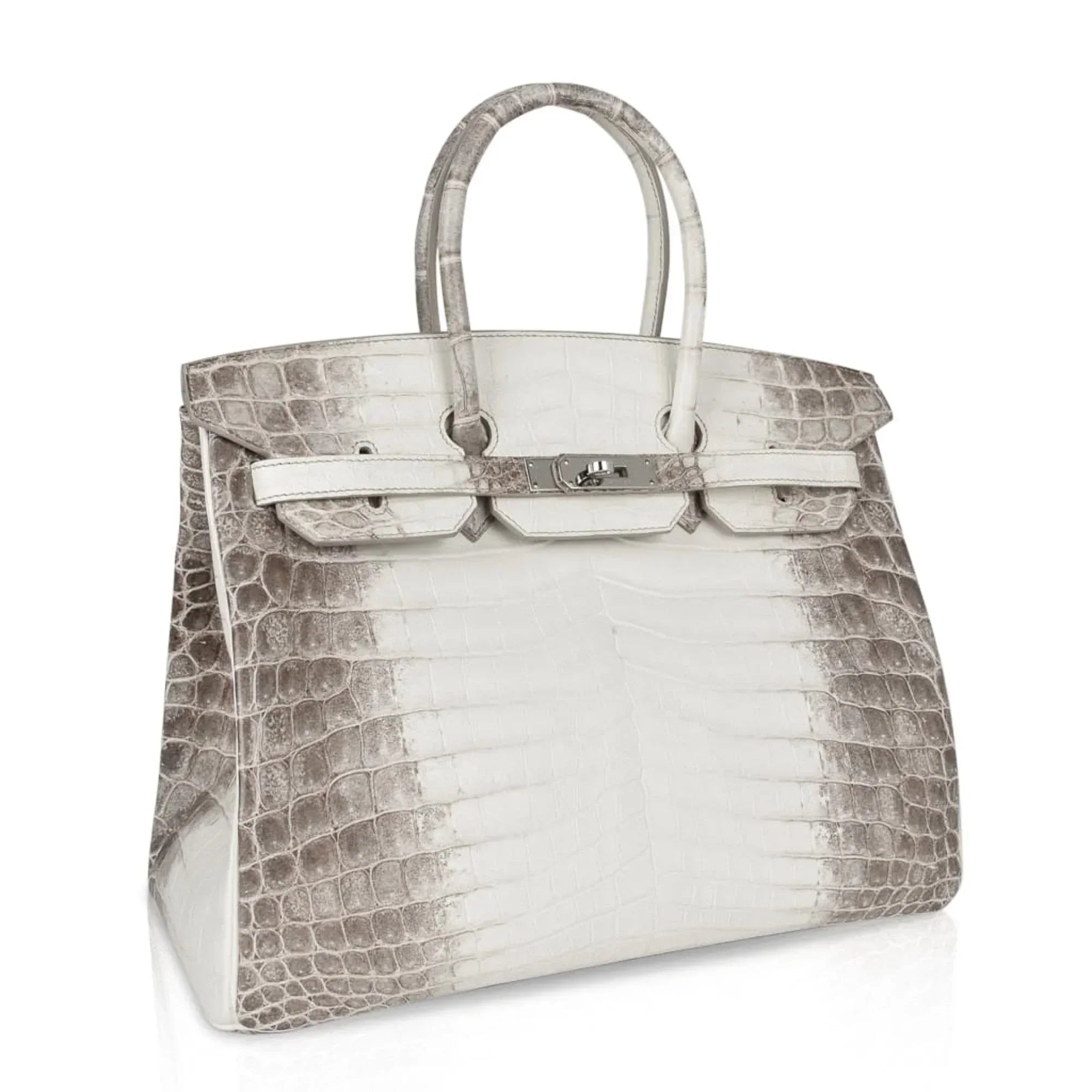 👜Birkin 35 Himalaya Blanc Crocodile Palladium Hardware