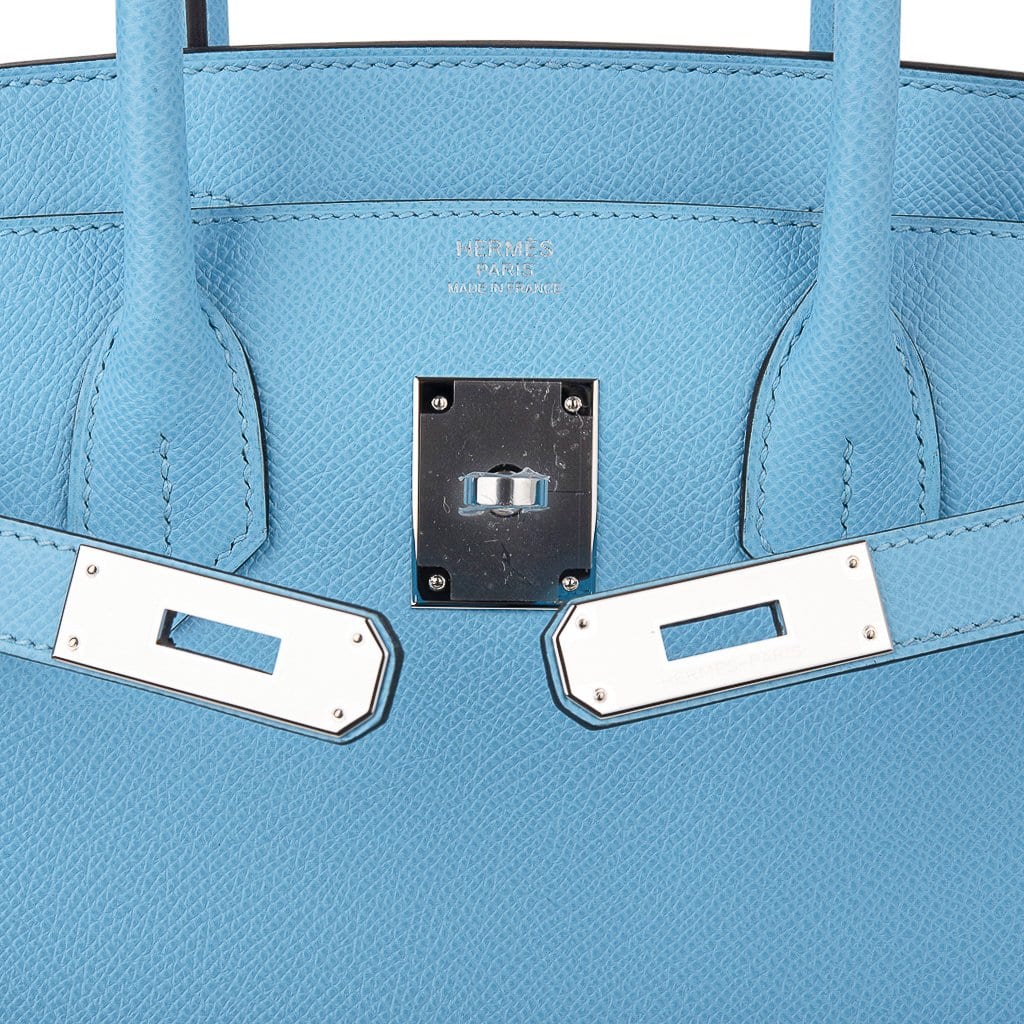 👜Birkin 30 Bag Blue Celeste Epsom Palladium Hardware New