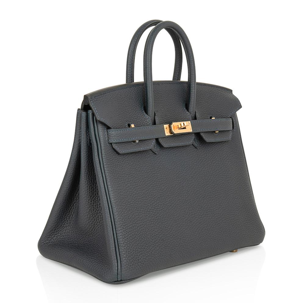 👜Birkin 25 Bag Vert Rousseau Togo Gold Hardware