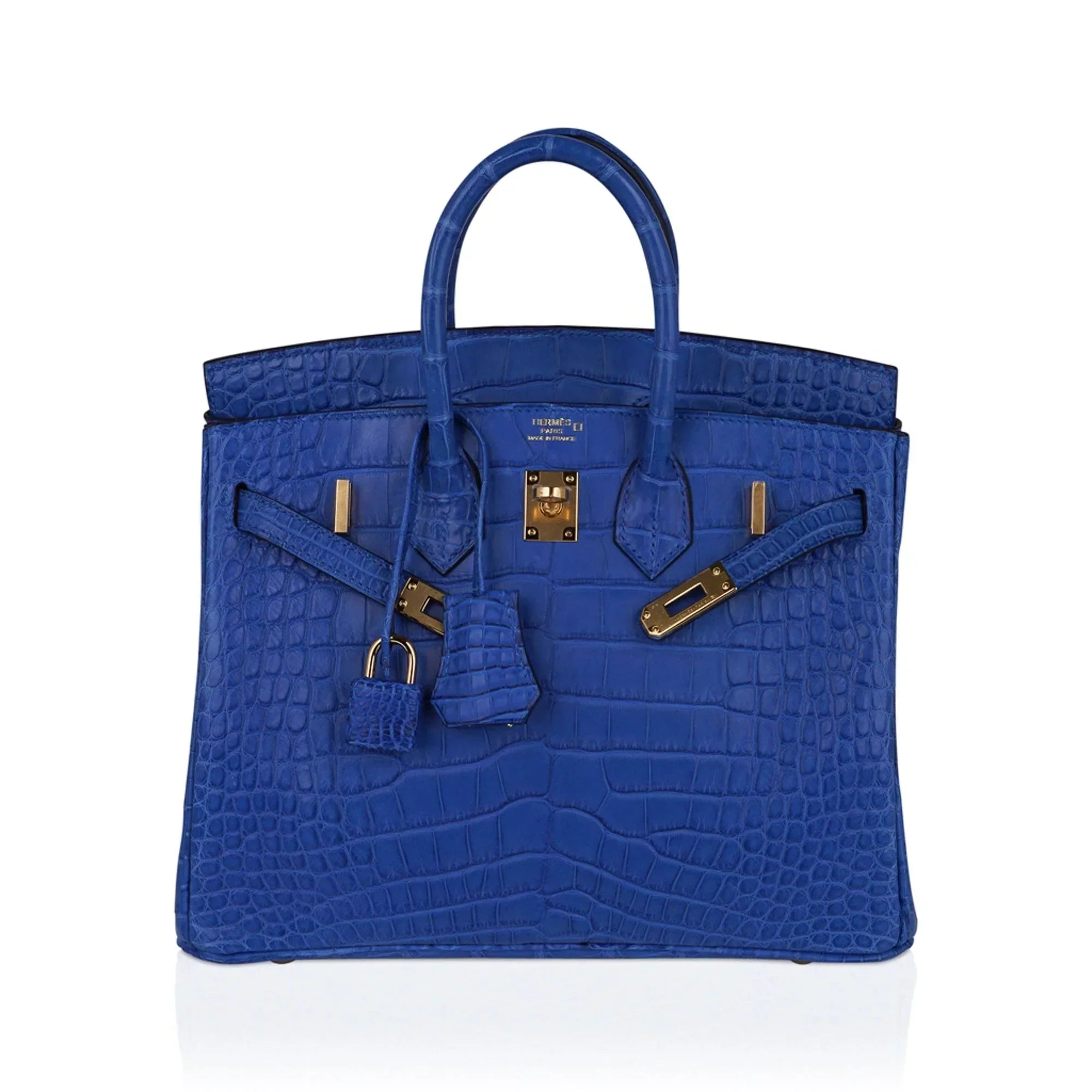 👜Birkin 25 Bag Blue Zellige Matte Alligator Gold Hardware