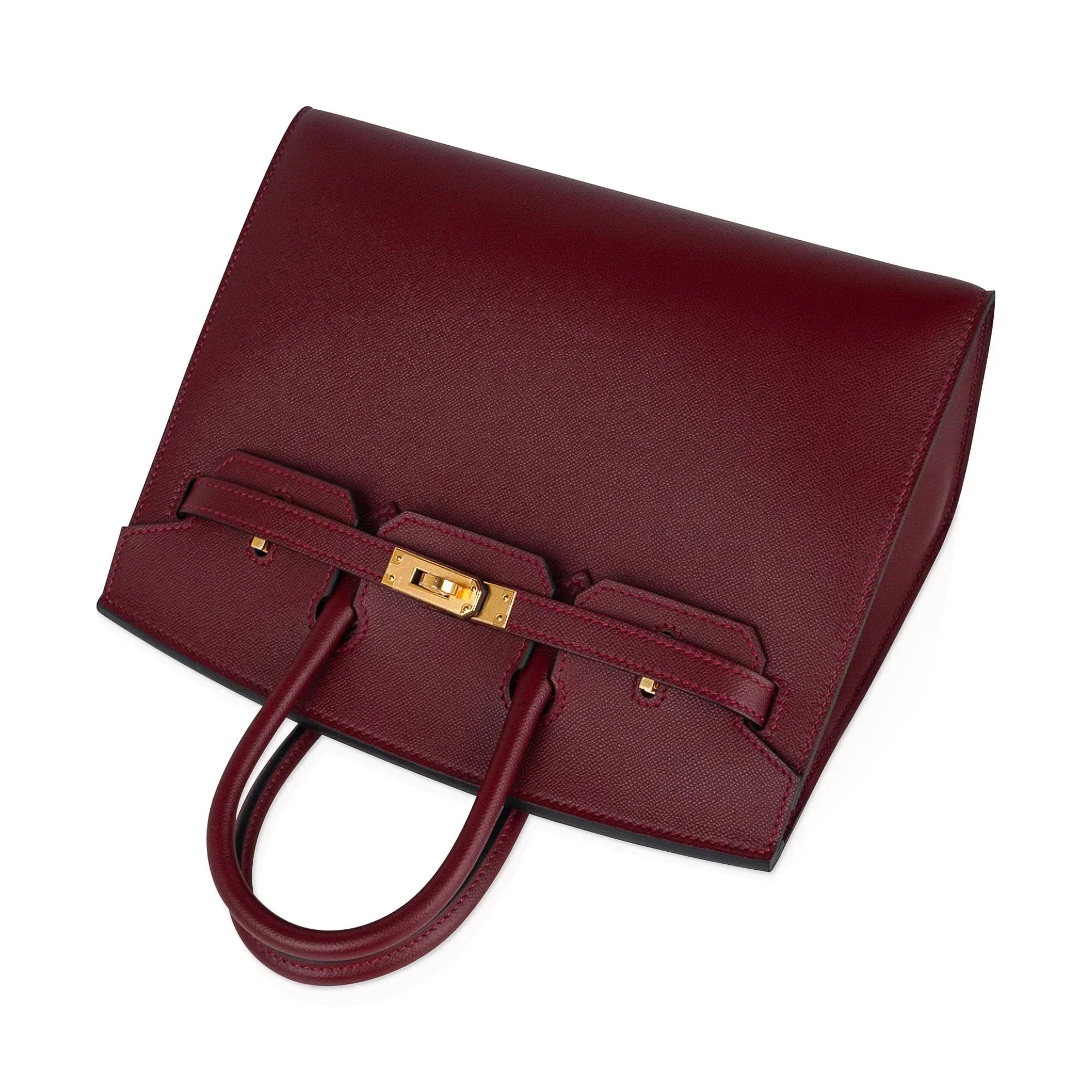 👜Birkin 25 Bag Sellier Rouge H Gold Hardware Veau Madame Leather