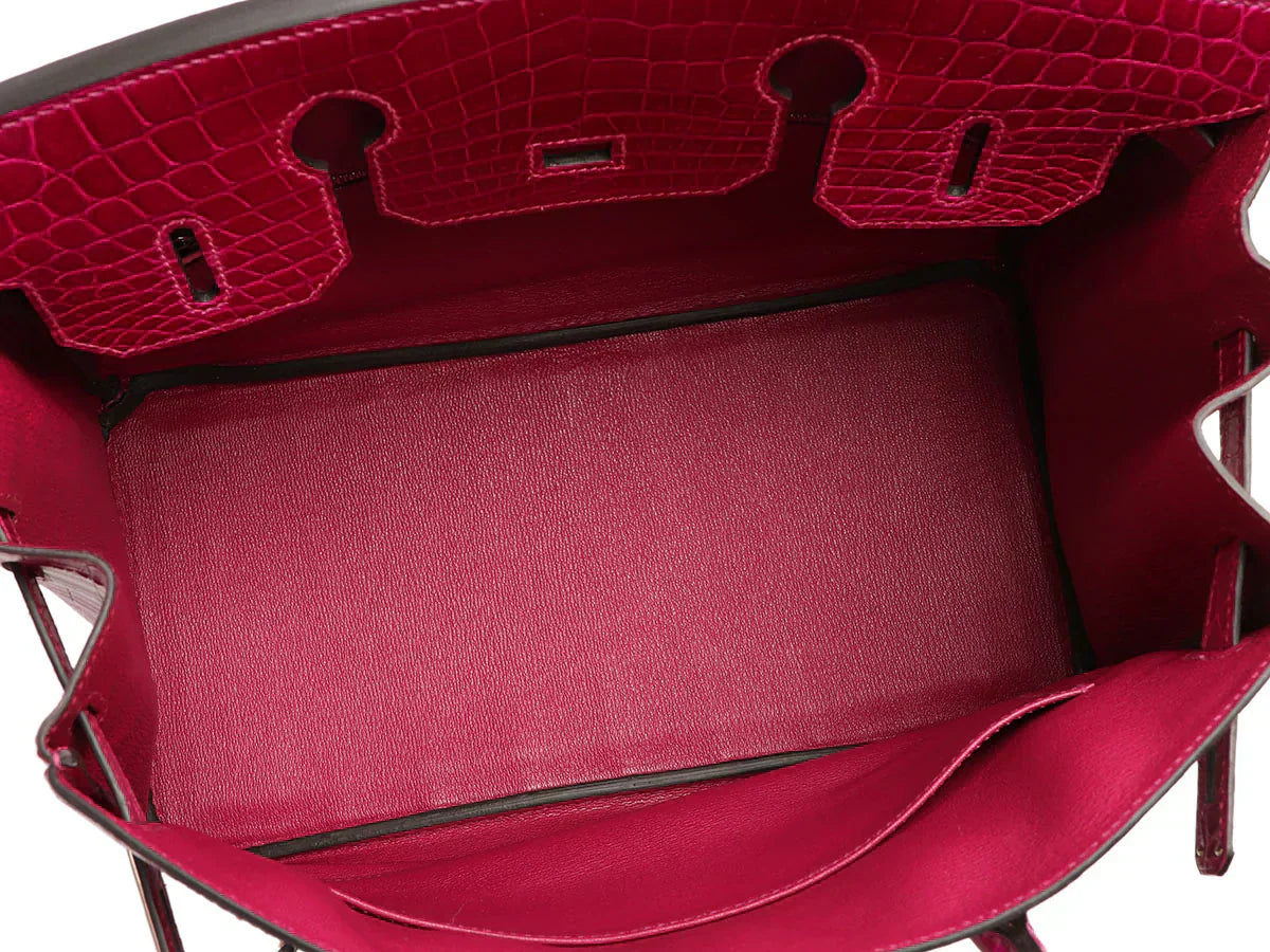👜Birkin 30 Smooth Croc Print Genuine Leather Top Handle Bags
