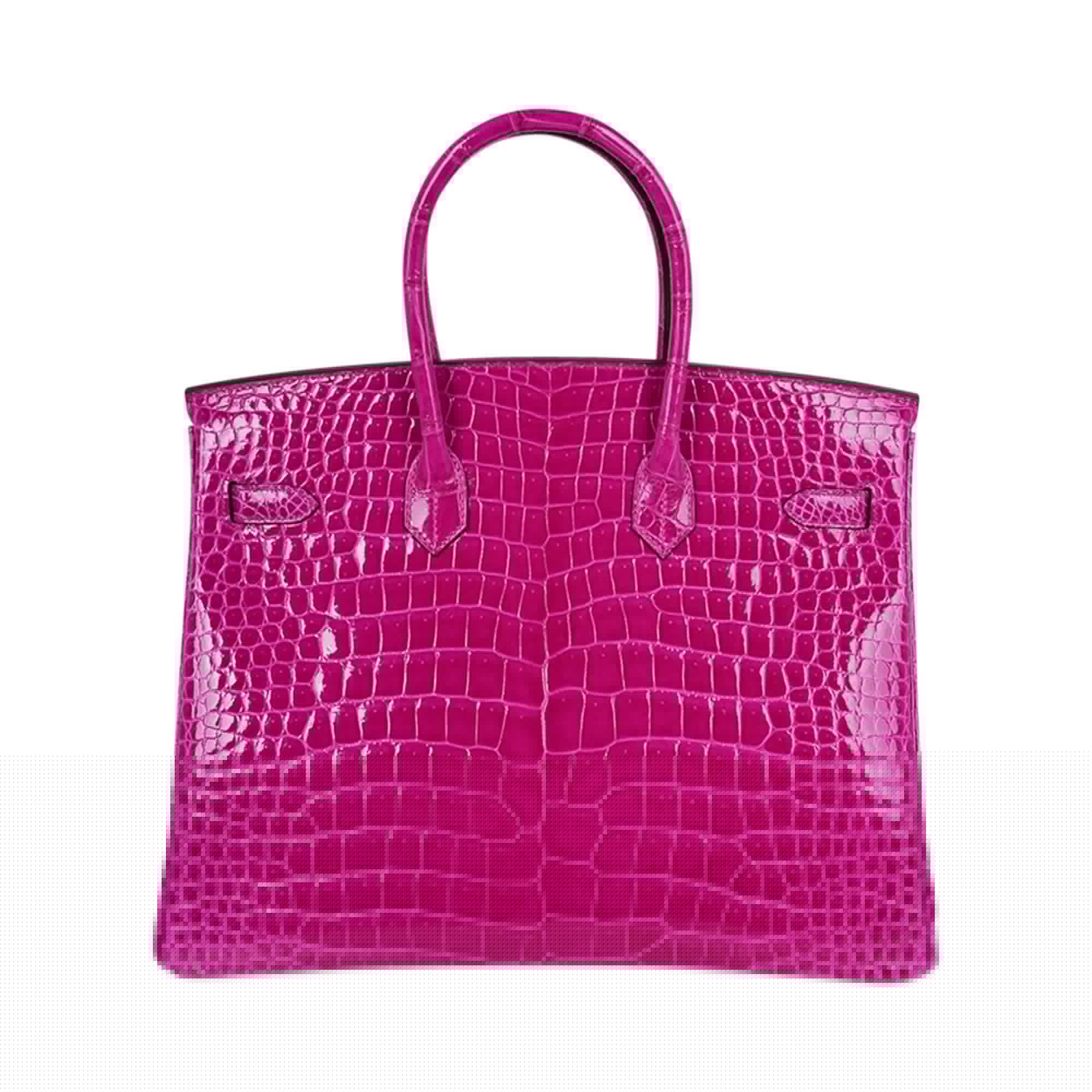 👜Birkin 35 Rose Scheherazade Porosus Crocodile Bag Gold Hardware