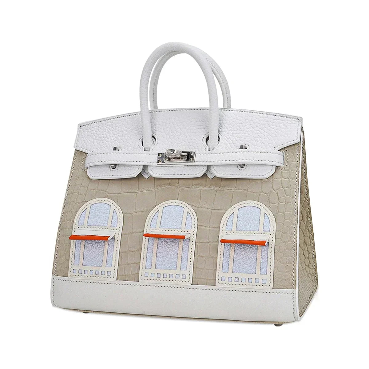👜Limited Edition Birkin 20 Faubourg Sellier Bag Neige (Snow) White Matte Alligator