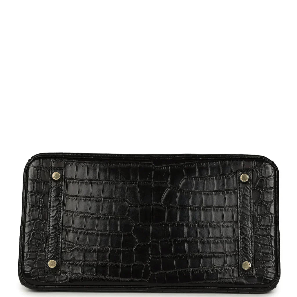 👜Birkin Black Matte Niloticus Crocodile Gold Hardware