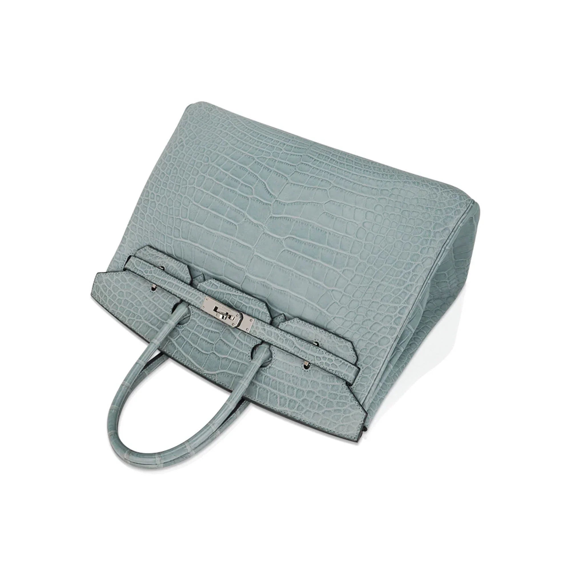 👜Limited Edition Birkin 35 Bag Ciel Matte Alligator with Palladium Hardware