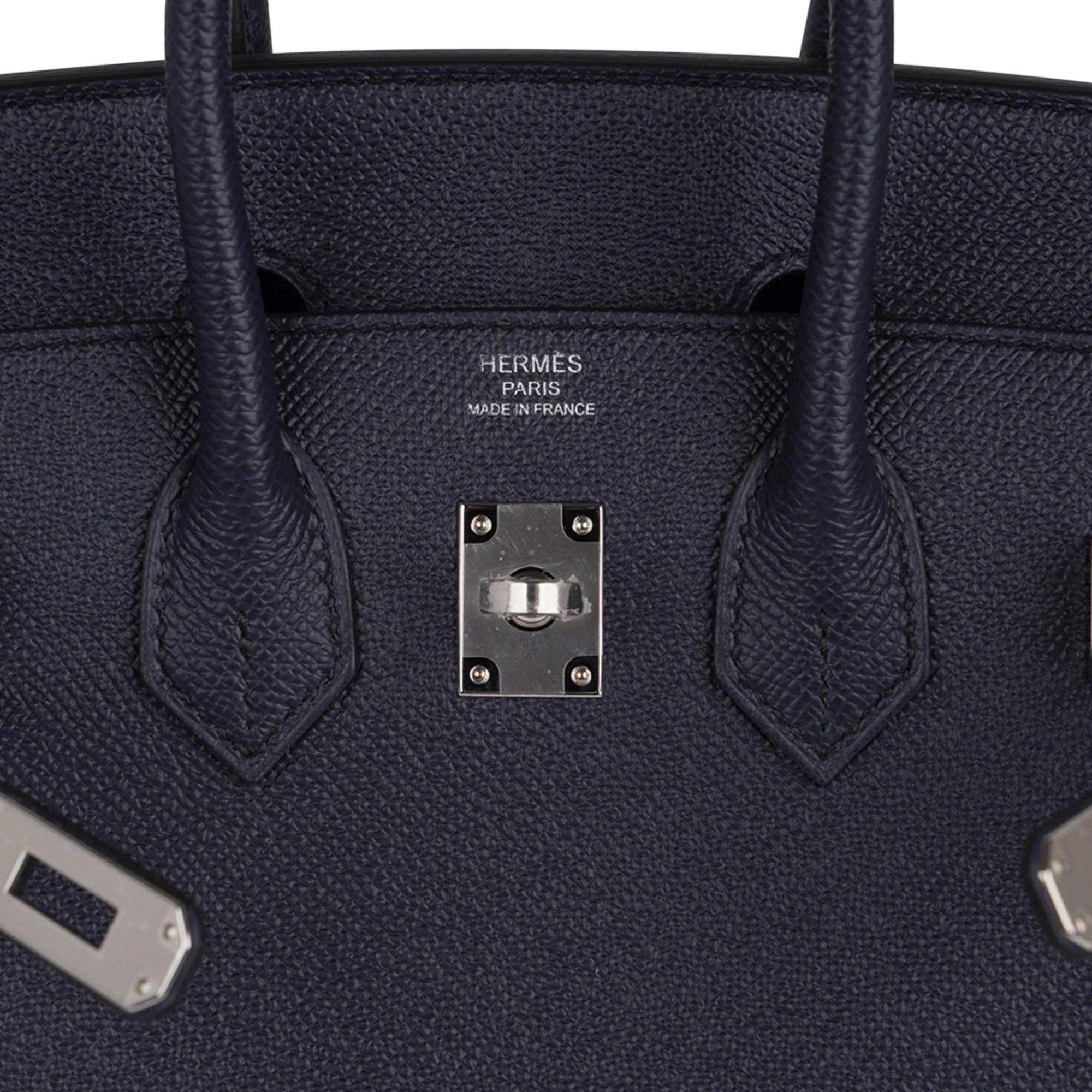 👜Birkin Sellier 25 Bag Blue Indigo Epsom Leather with Palladium Hardware
