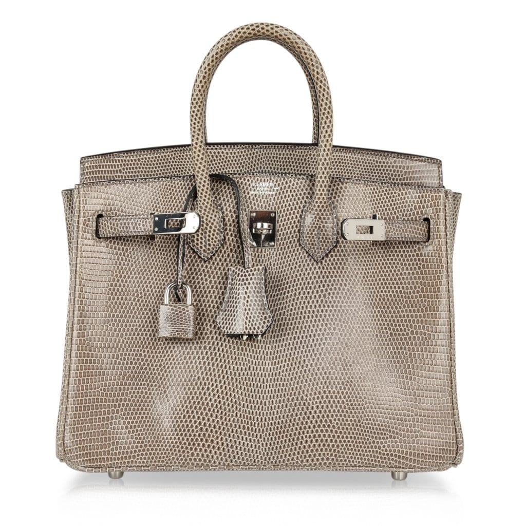 👜Birkin 25 Bag Gris Agate Lizard Palladium Hardware VERY Rare