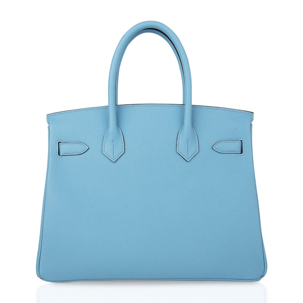 👜Birkin 30 Bag Blue Celeste Epsom Palladium Hardware New