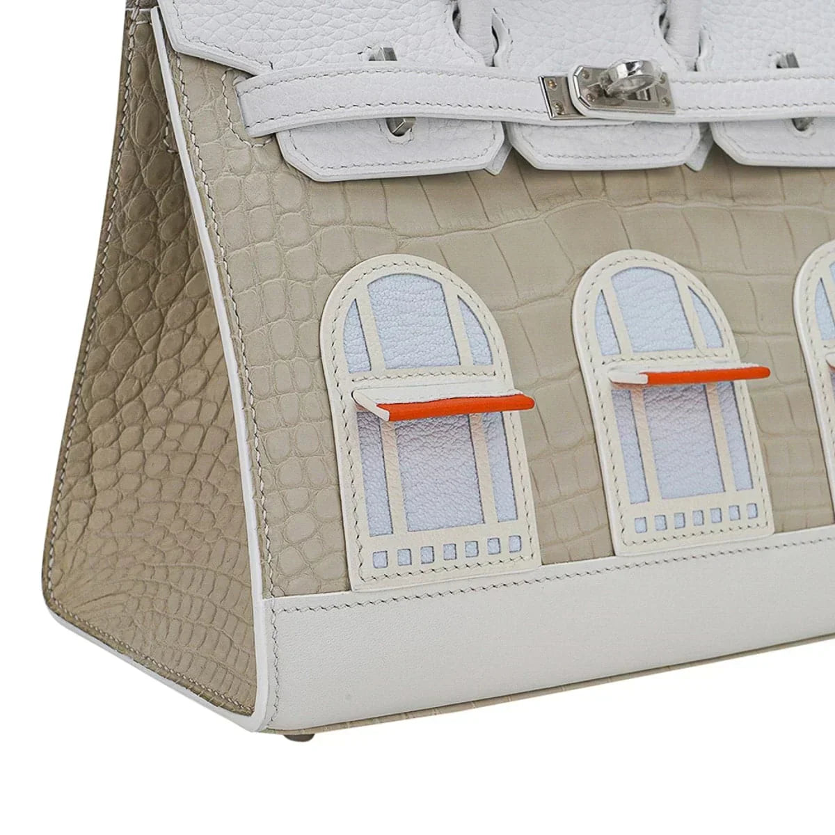👜Limited Edition Birkin 20 Faubourg Sellier Bag Neige (Snow) White Matte Alligator