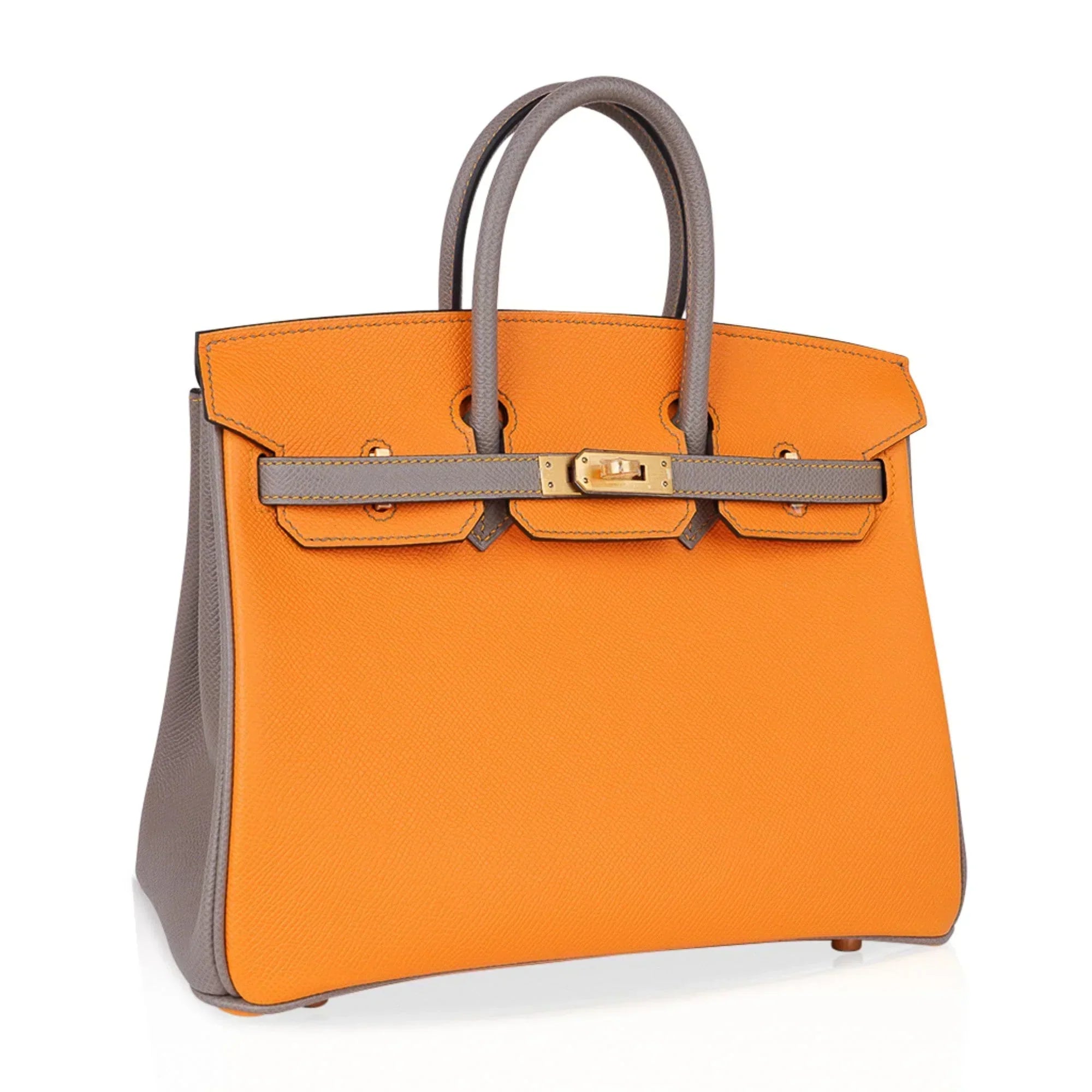 👜Birkin HSS 25 Bag Jaune Ambre / Gris Asphalte Gold Hardware