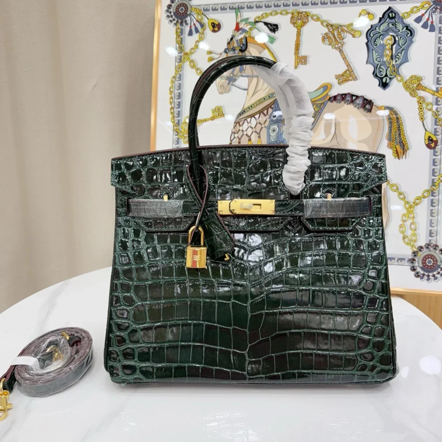 👜Birkin Vert Titien Matte Alligator Gold Hardware