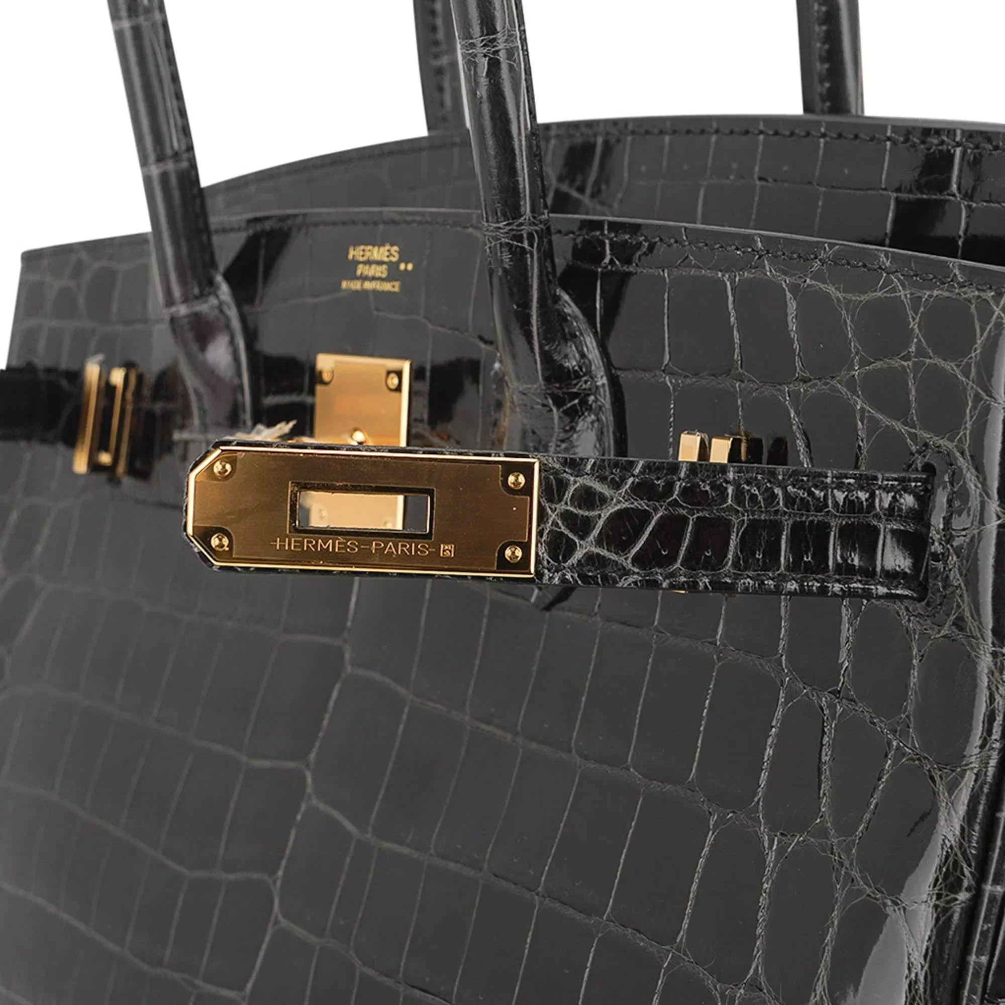 👜Birkin 30 Bag Graphite Niloticus Crocodile with Gold Hardware