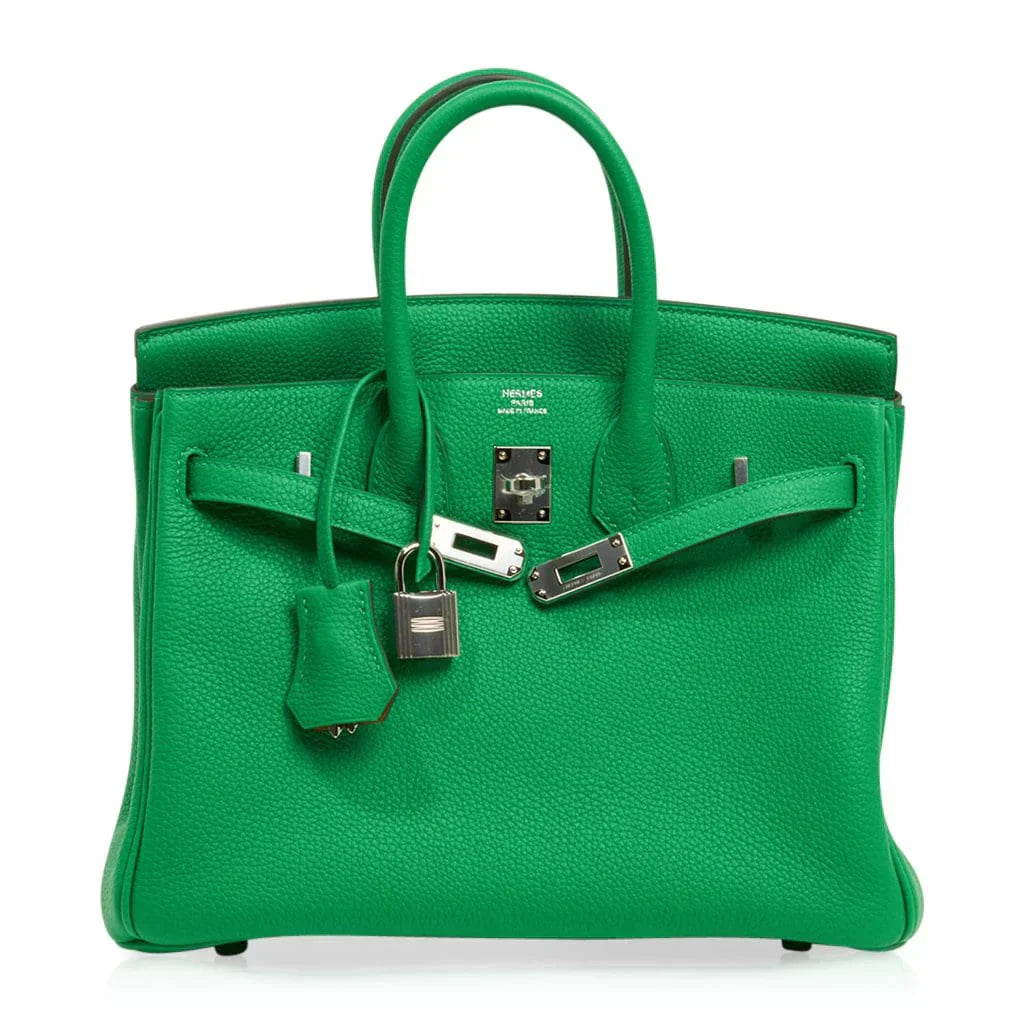 👜Verso Birkin 25 Bag Bamboo & Caramel Togo Leather with Palladium Hardware