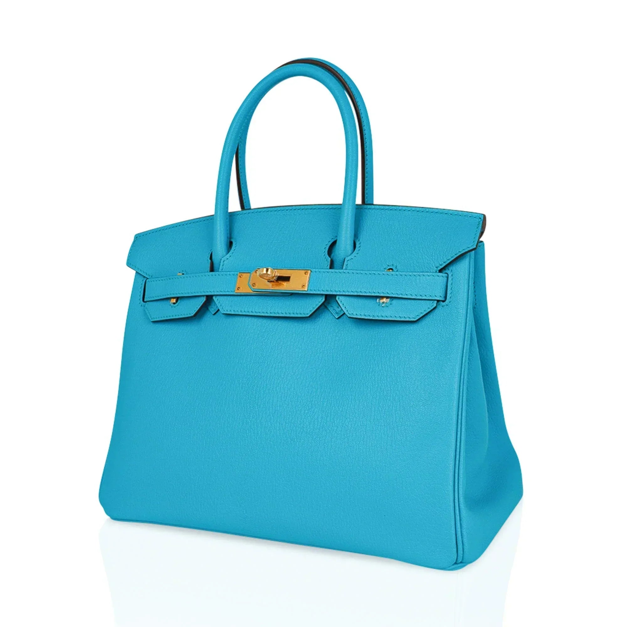 👜Birkin 30 Bleu Aztec Bag Chevre Leather with Gold Hardware