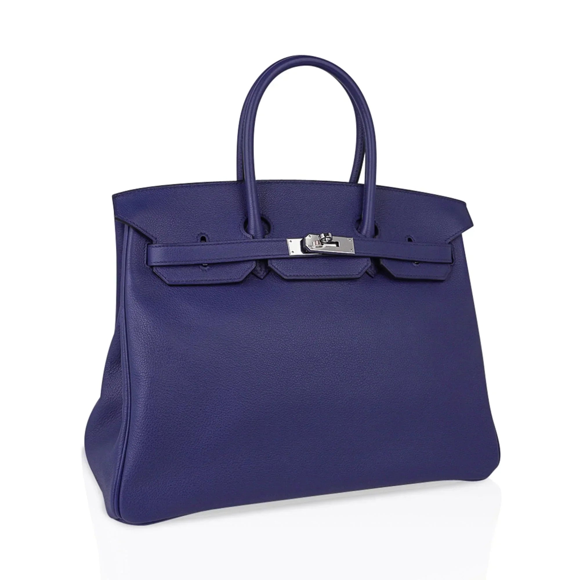👜Limited Edition Birkin 35 Bag Blue Sapphire Taurillon Novillo Leather & Toile Sea Surf & Fun