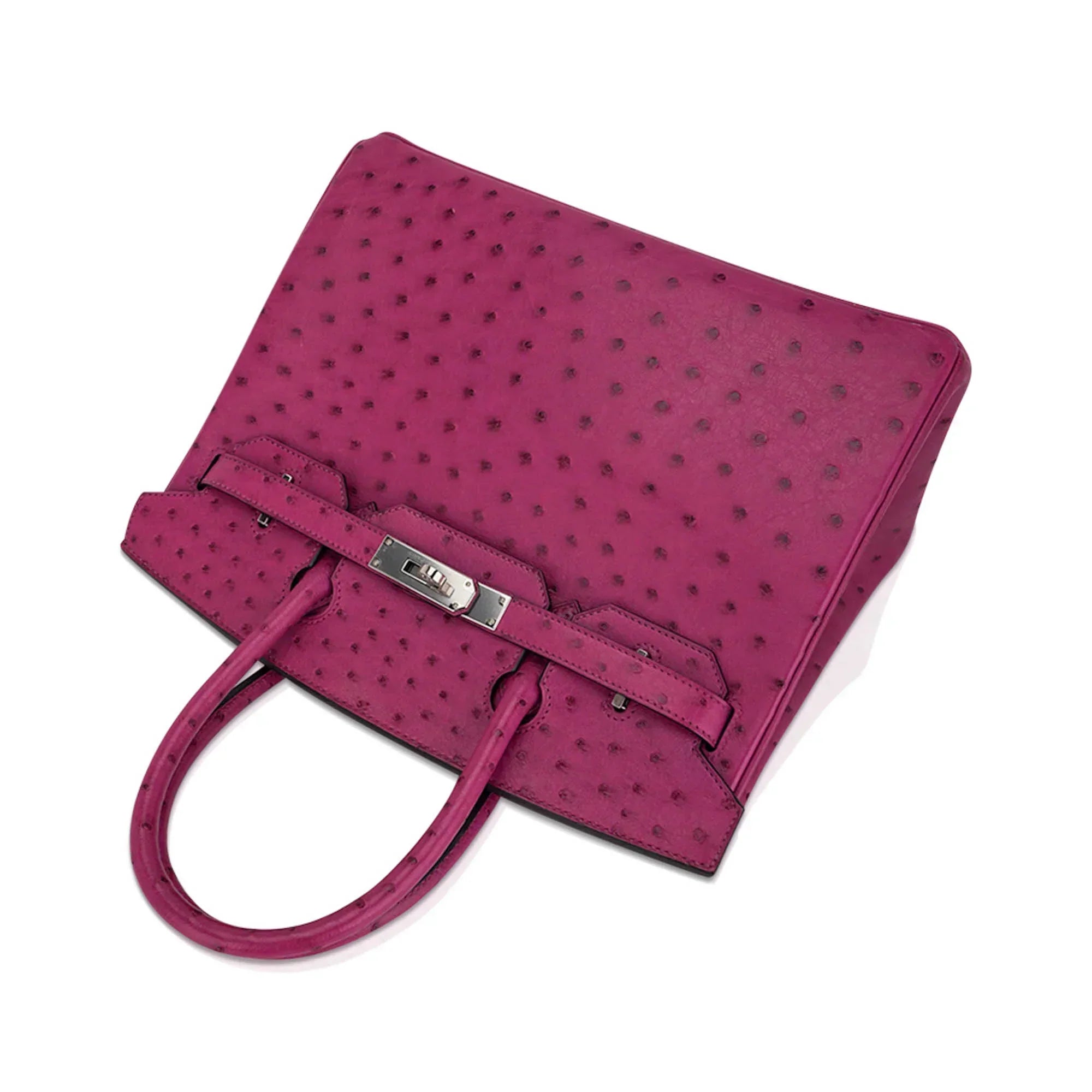 👜Birkin 30 Bag Rose Pourpre Ostrich with Palladium Hardware