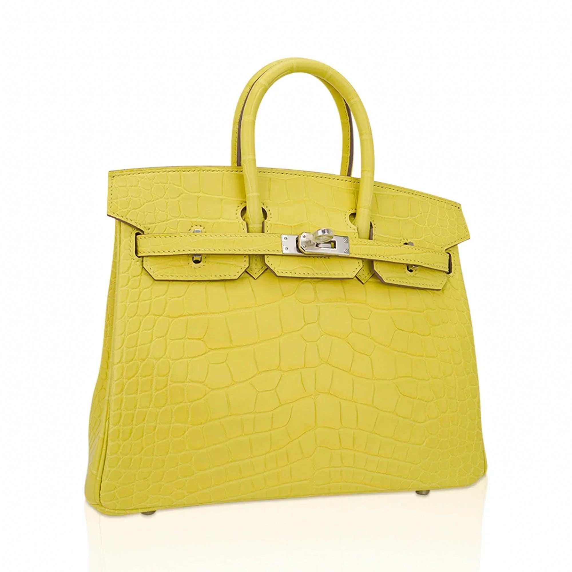 👜Birkin 25 Bag Lime Matte Alligator with Palladium Hardware