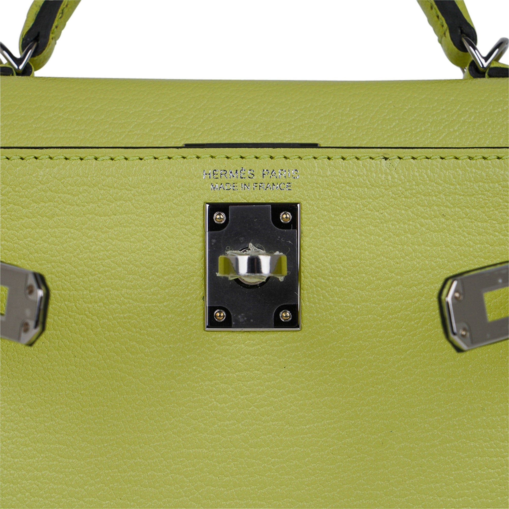 👜Mini Kelly 20 Bag Sellier Jaune Bourgeon Chevre Leather with Palladium Hardware