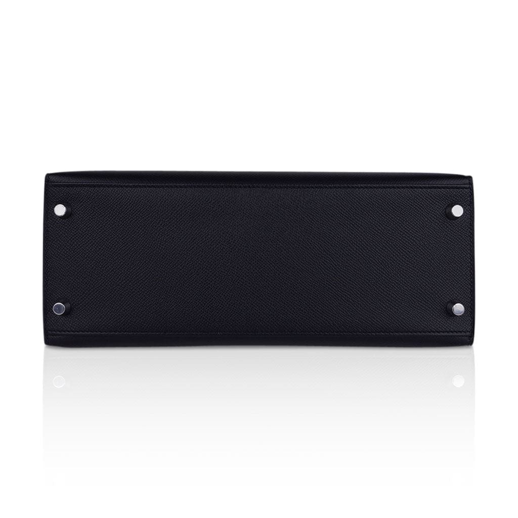 👜Kelly 28 Sellier Bag Black Epsom Leather with Palladium Hardware