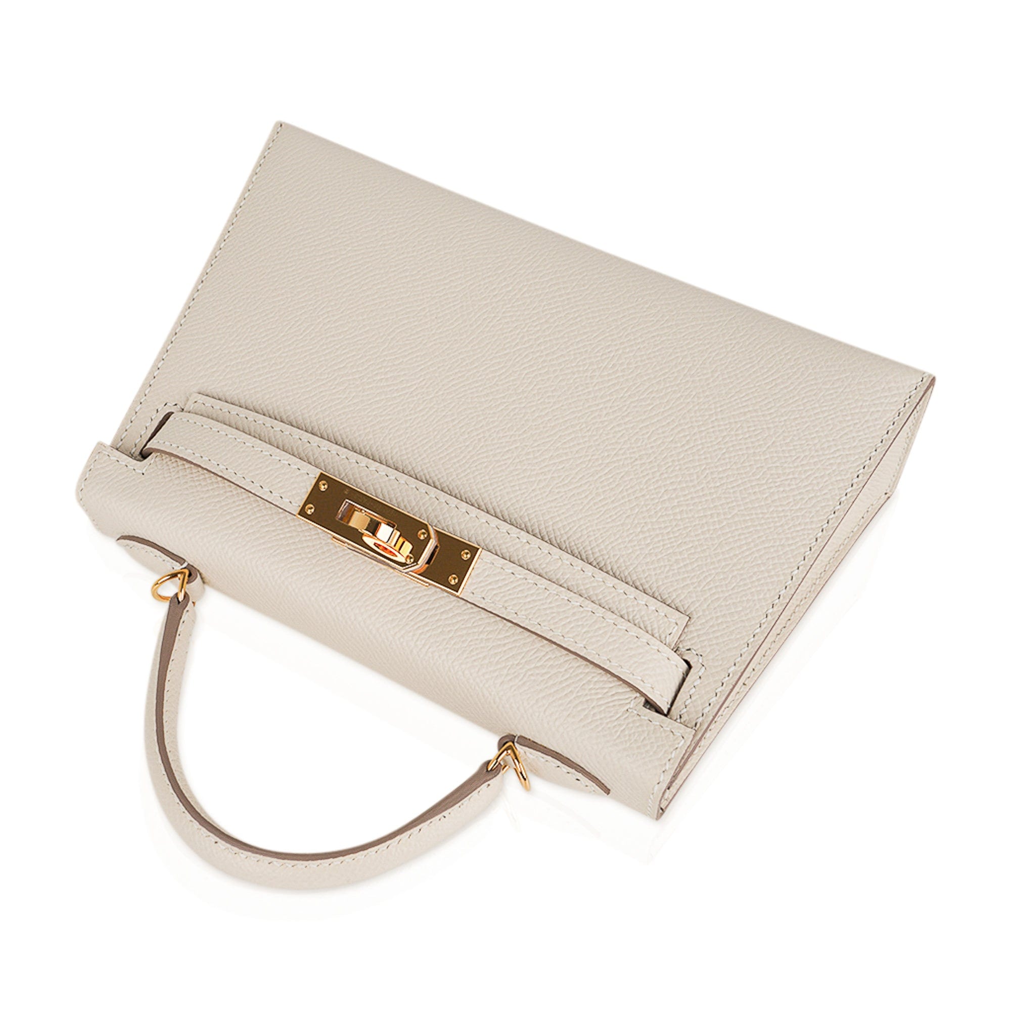 👜Kelly 20 Mini Sellier Bag Craie Epsom Leather Gold Hardware