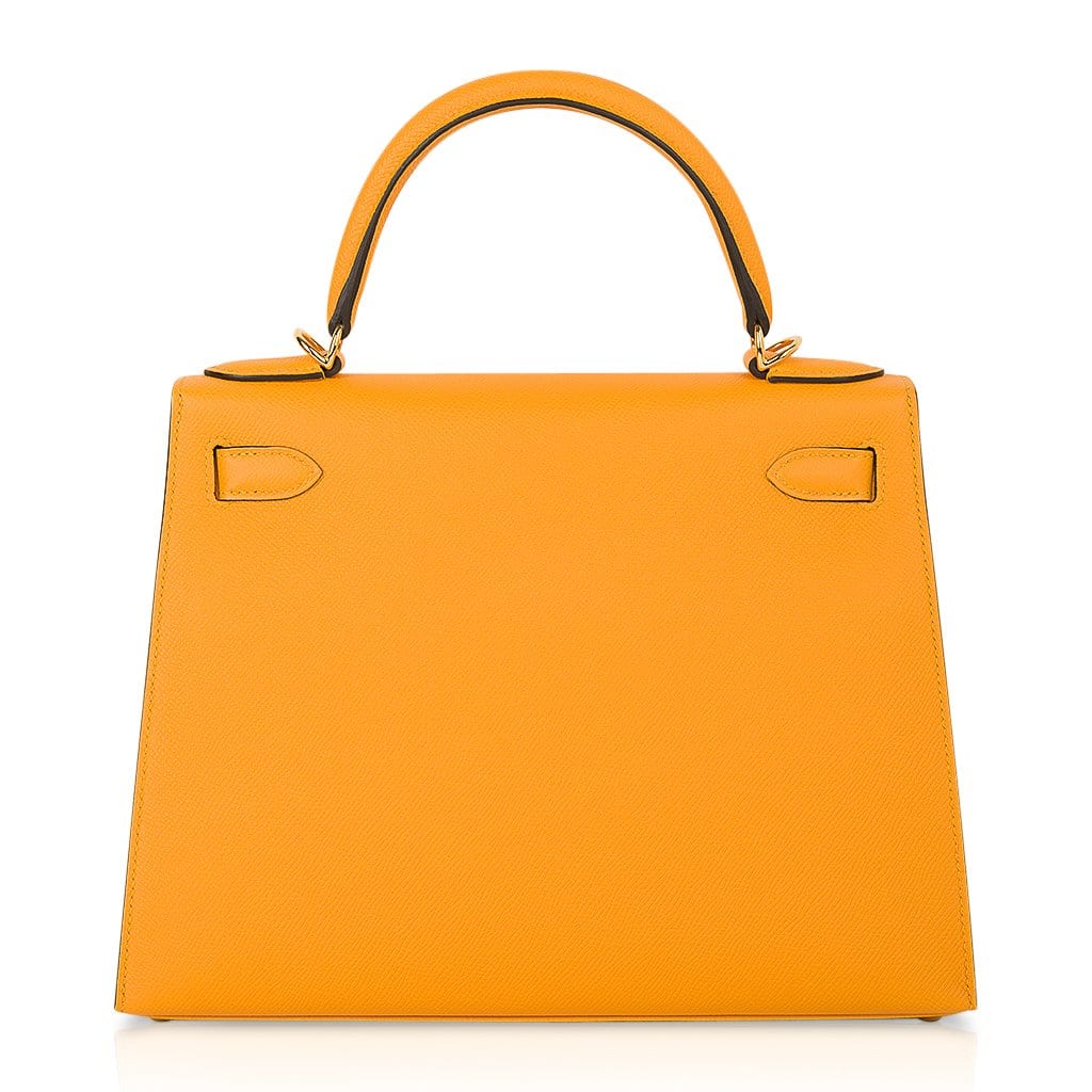 👜Kelly Sellier 28 Bag Jaune D’Or Epsom Leather Gold Hardware