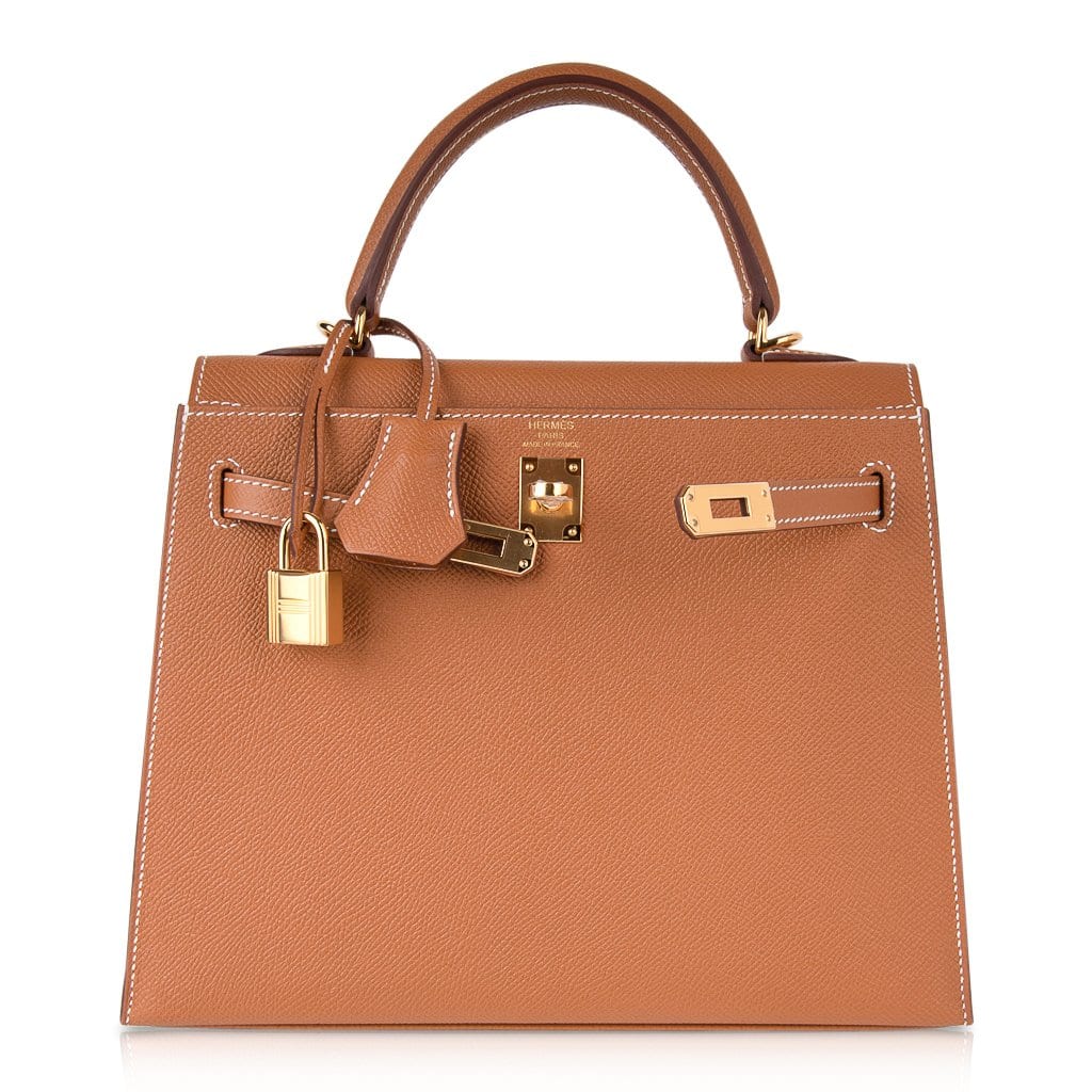 👜Kelly 25 Sellier Bag Gold Epsom Leather with Gold Hardware