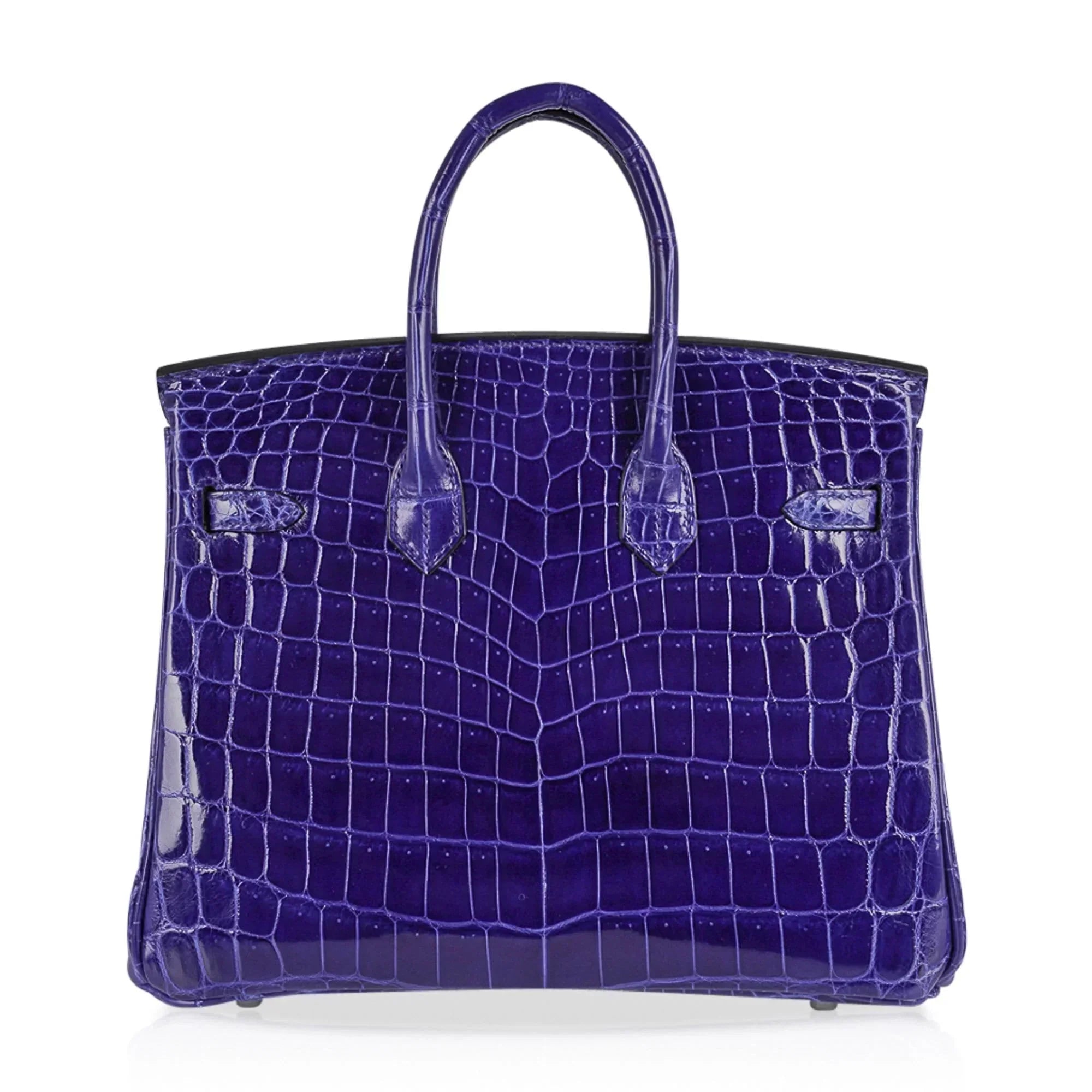 👜Birkin 25 Bag Blue Electric Crocodile Vivid Jewel Palladium Hardware