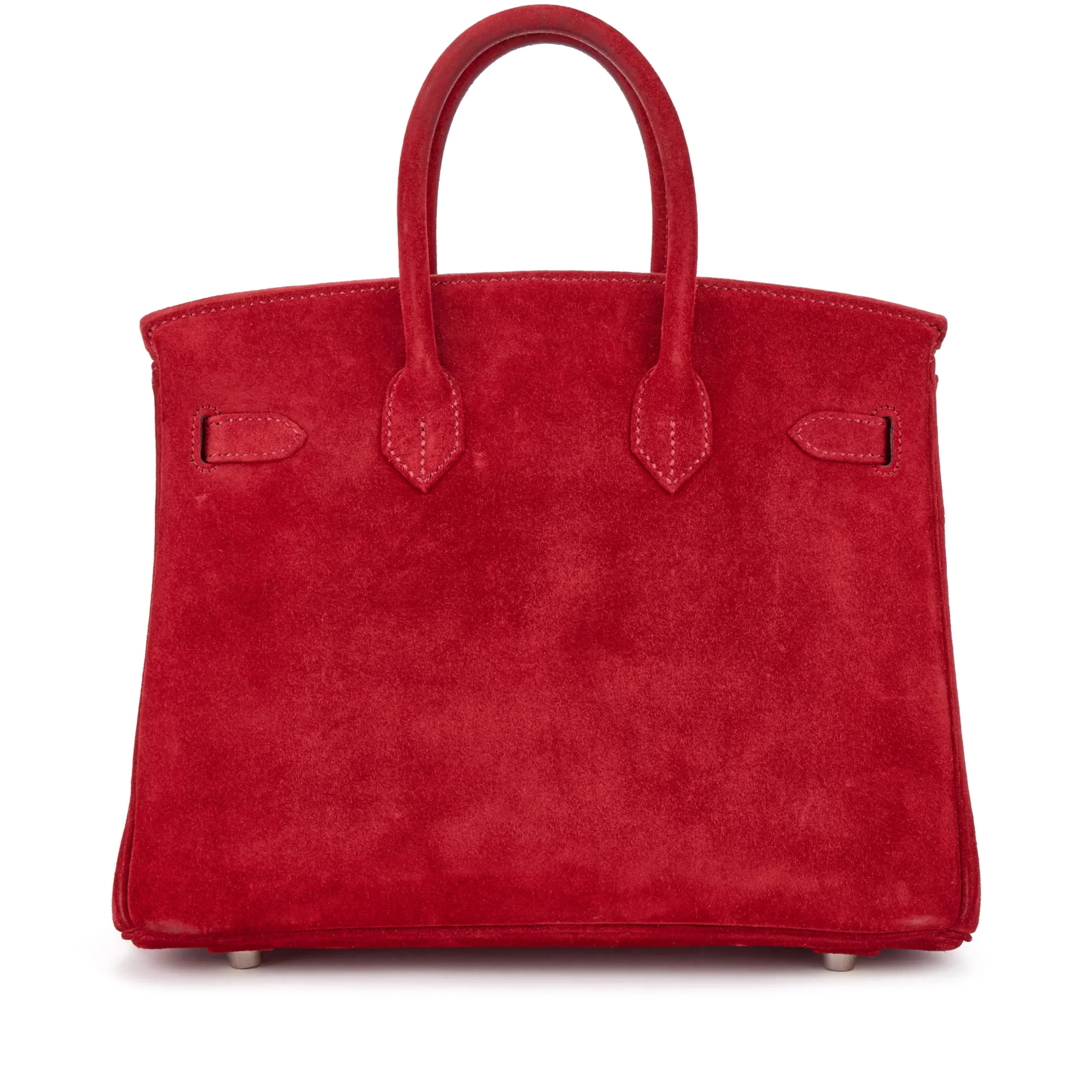 👜Birkin 25 Palladium Hardware Rouge Vif Doblis