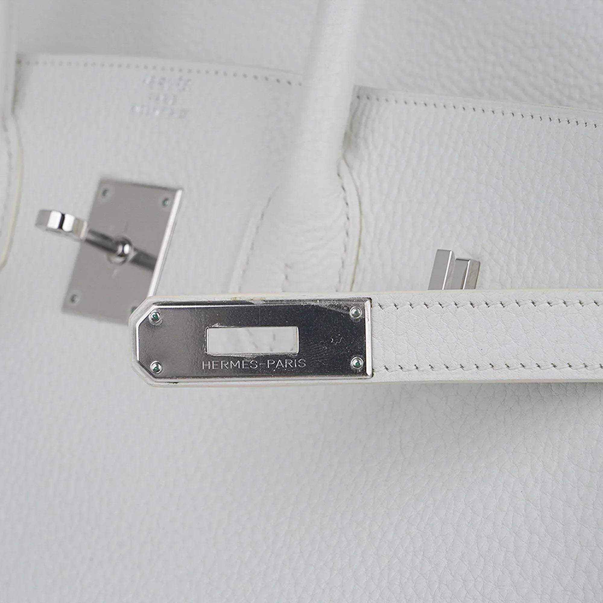 👜Birkin 35 Bag White Clemence Leather with Palladium Hardware