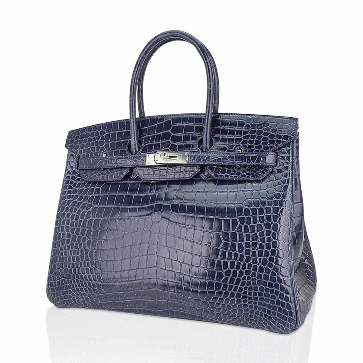 👜Birkin 35 Bleu Roi Porosus Crocodile Palladium Hardware