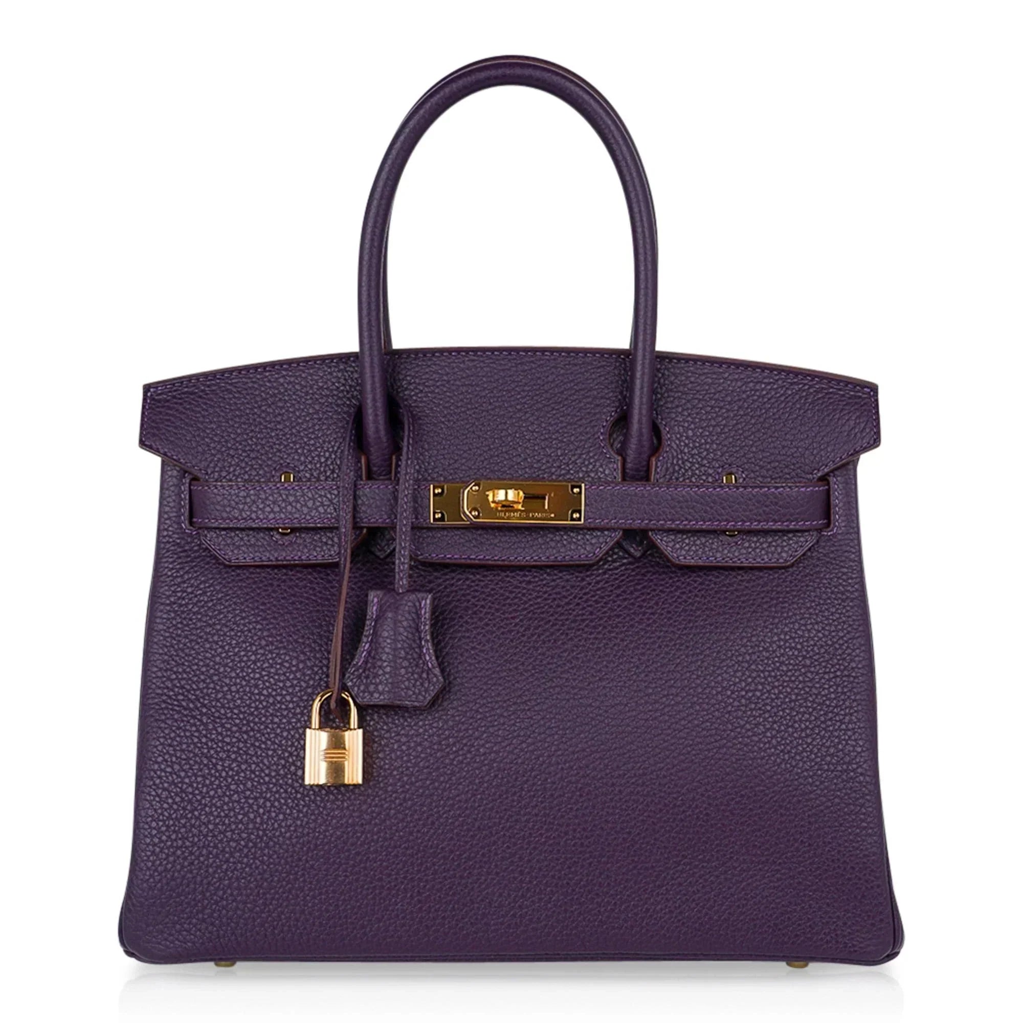 👜Birkin 30 Bag Raisin Rich Original Colour Gold Hardware Togo Leather