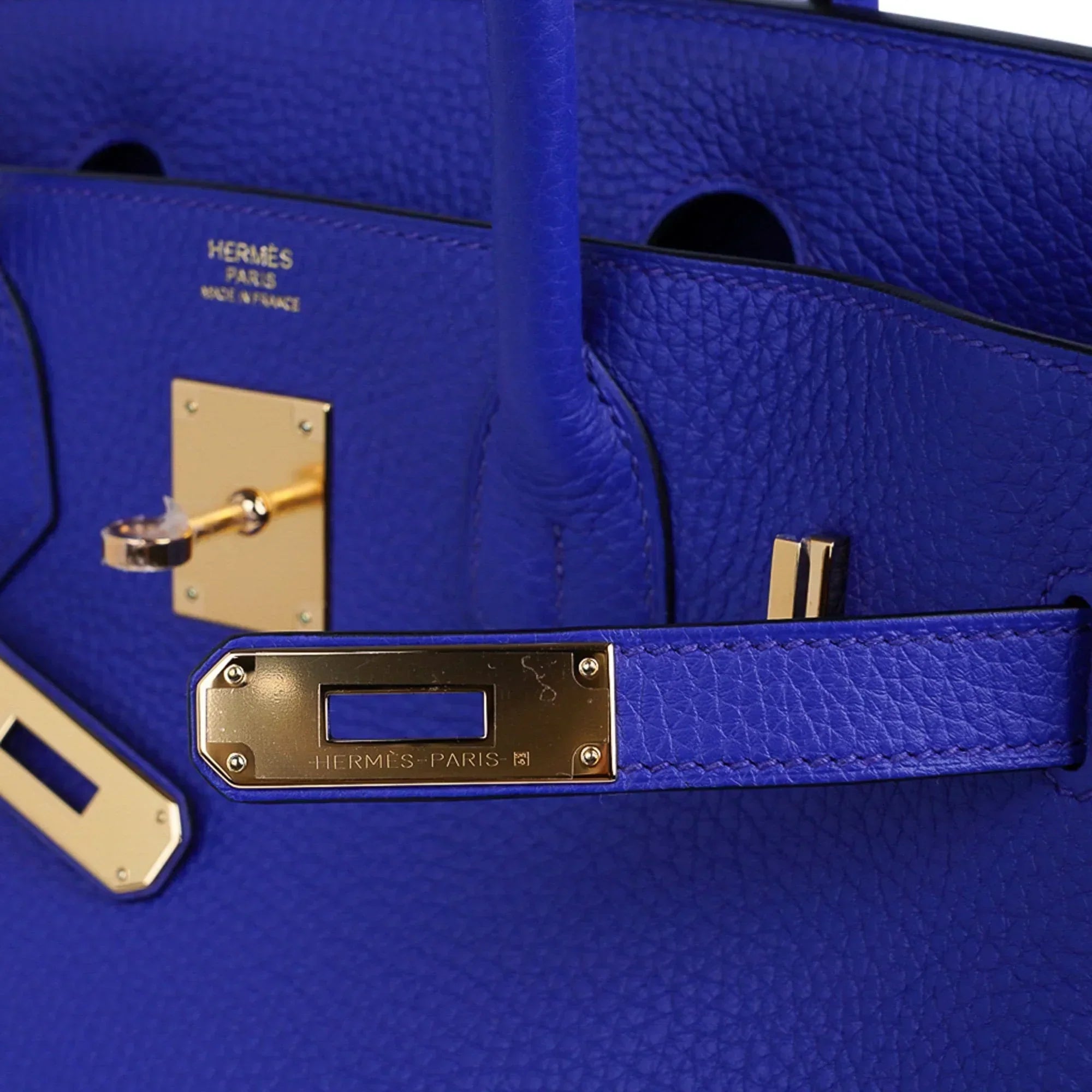 👜Birkin 30 Bag Blue Electric Clemence Gold Hardware