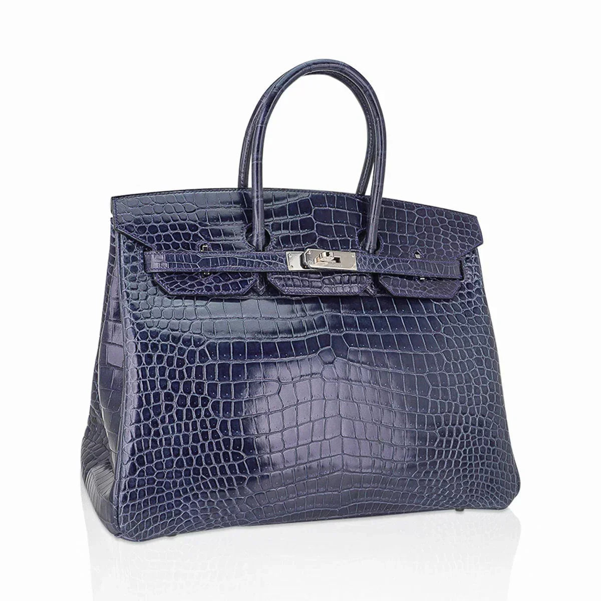 👜Birkin 35 Bleu Roi Porosus Crocodile Palladium Hardware