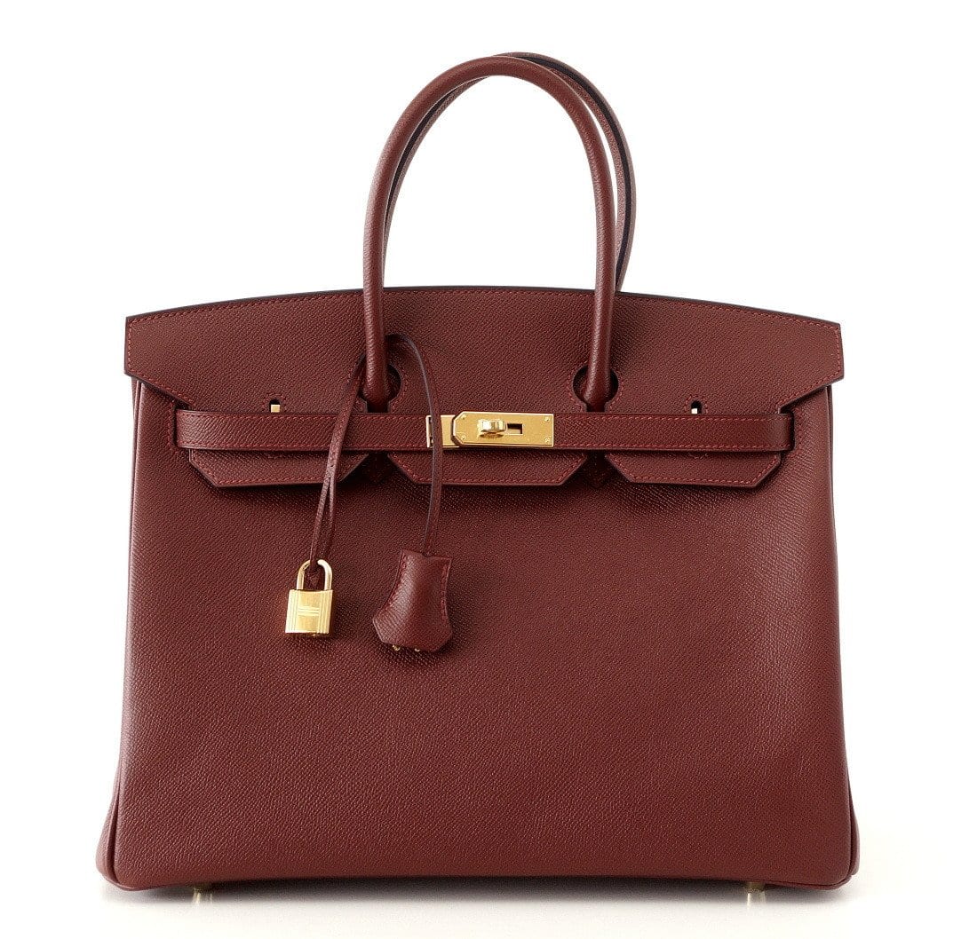 👜Birkin 35 Bag Red Rouge H Limited Edition Contour Navy Gold