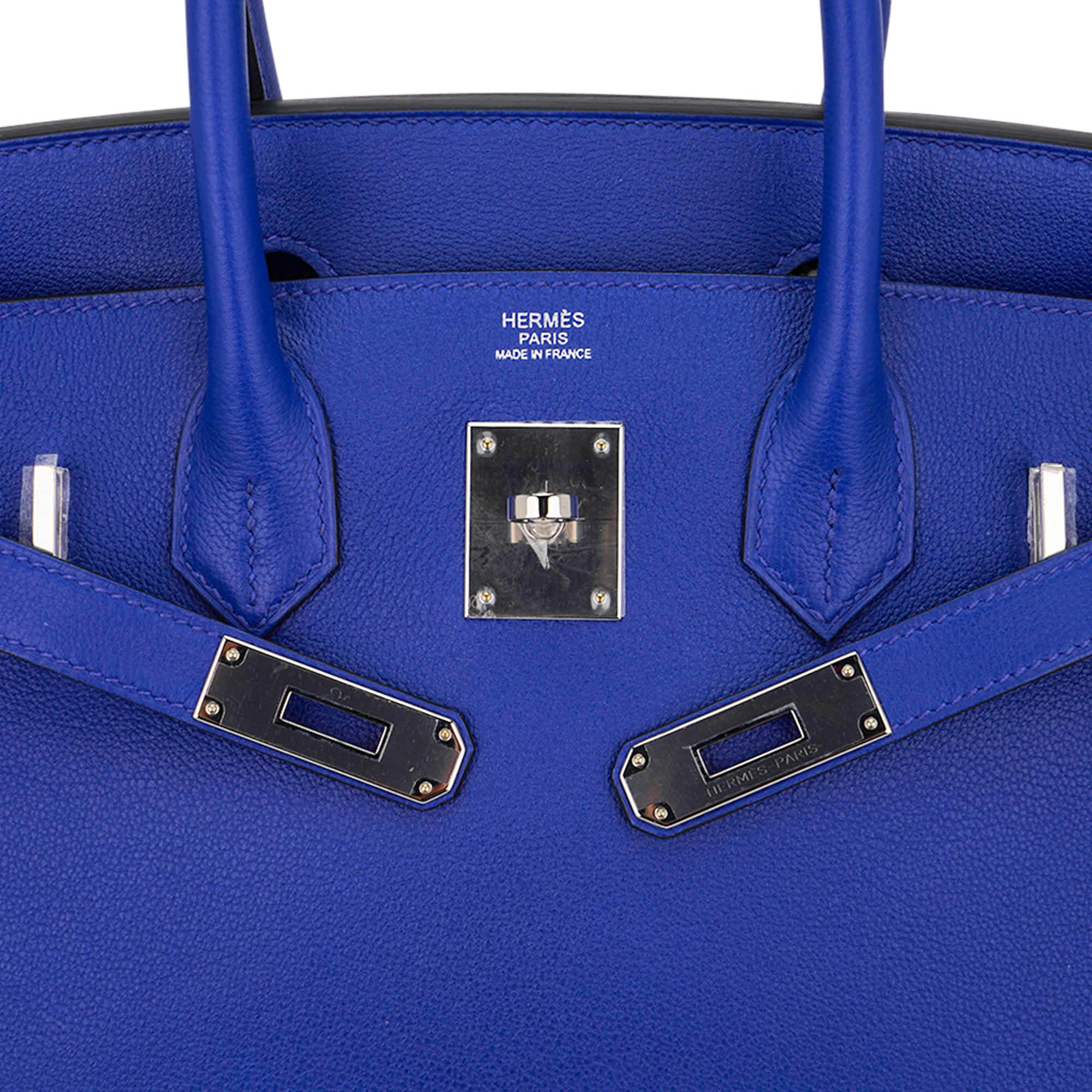 👜Birkin 30 Bag Blue Electric Novillo Leather with Palladium Hardware